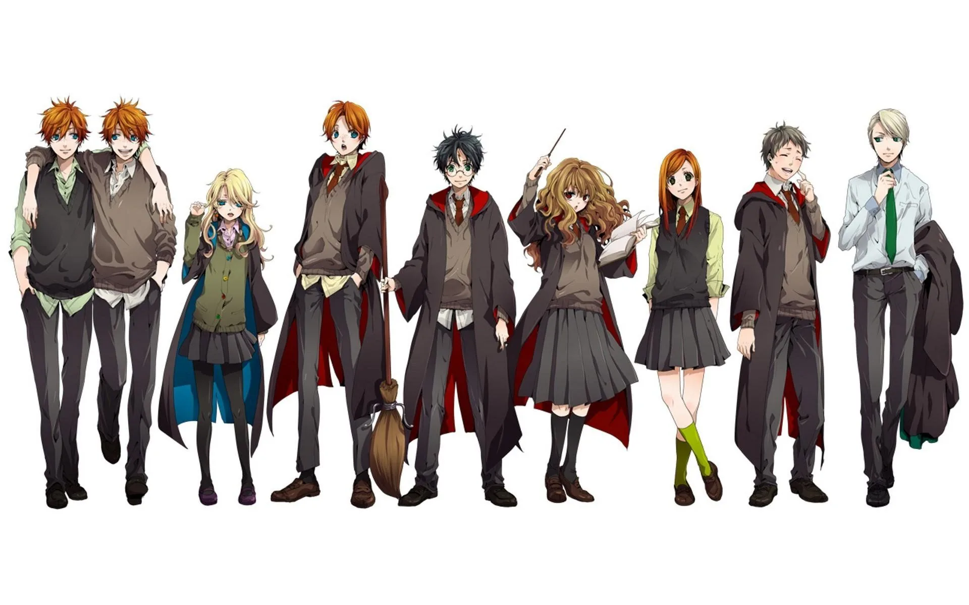 Ragazza anime su scopa Quidditch, 2000x1237 2K, Desktop