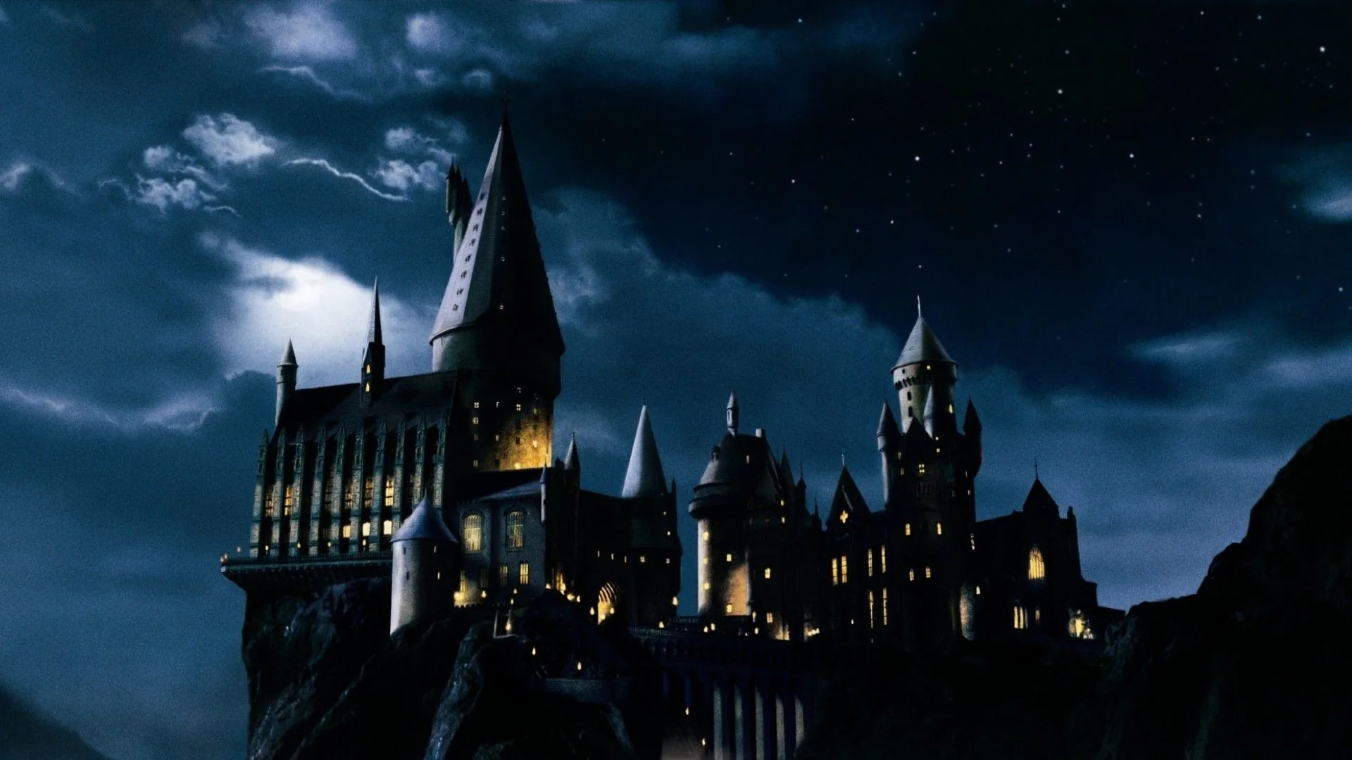 Castello di Hogwarts notturno, 1920x1080 Full HD 1080p, PC Desktop
