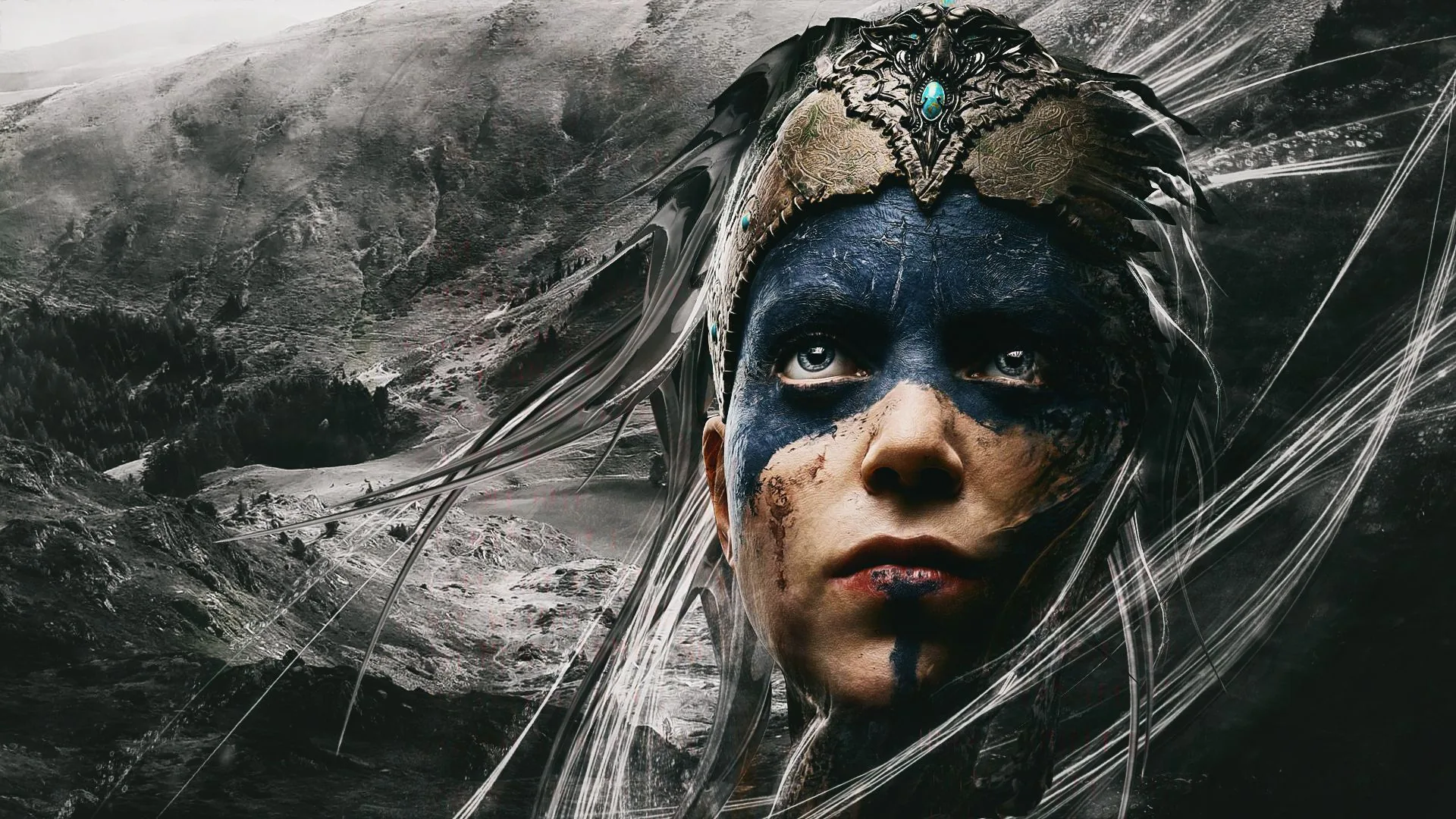 Senua Hellblade viso dipinto, 1920x1080 Full HD, PC Desktop