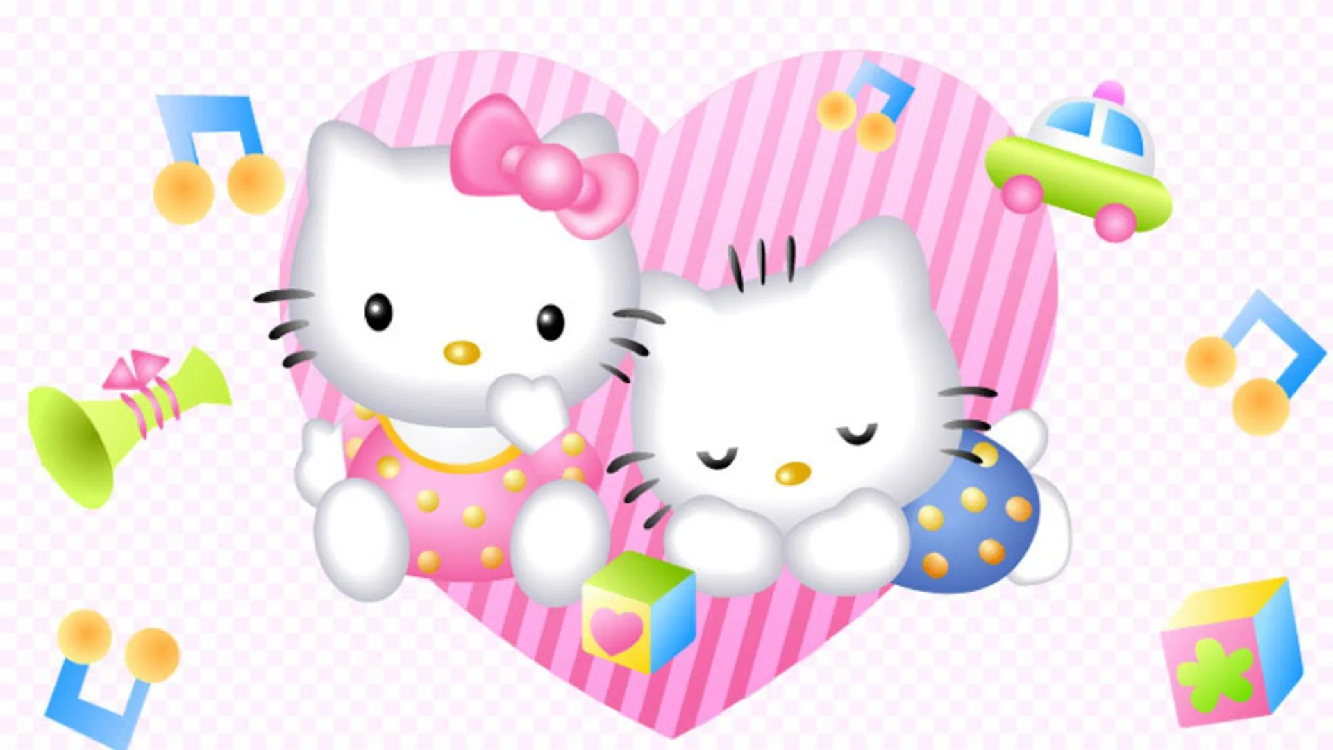 Hello Kitty cuore rosa, 1920x1080 Full HD, PC Desktop