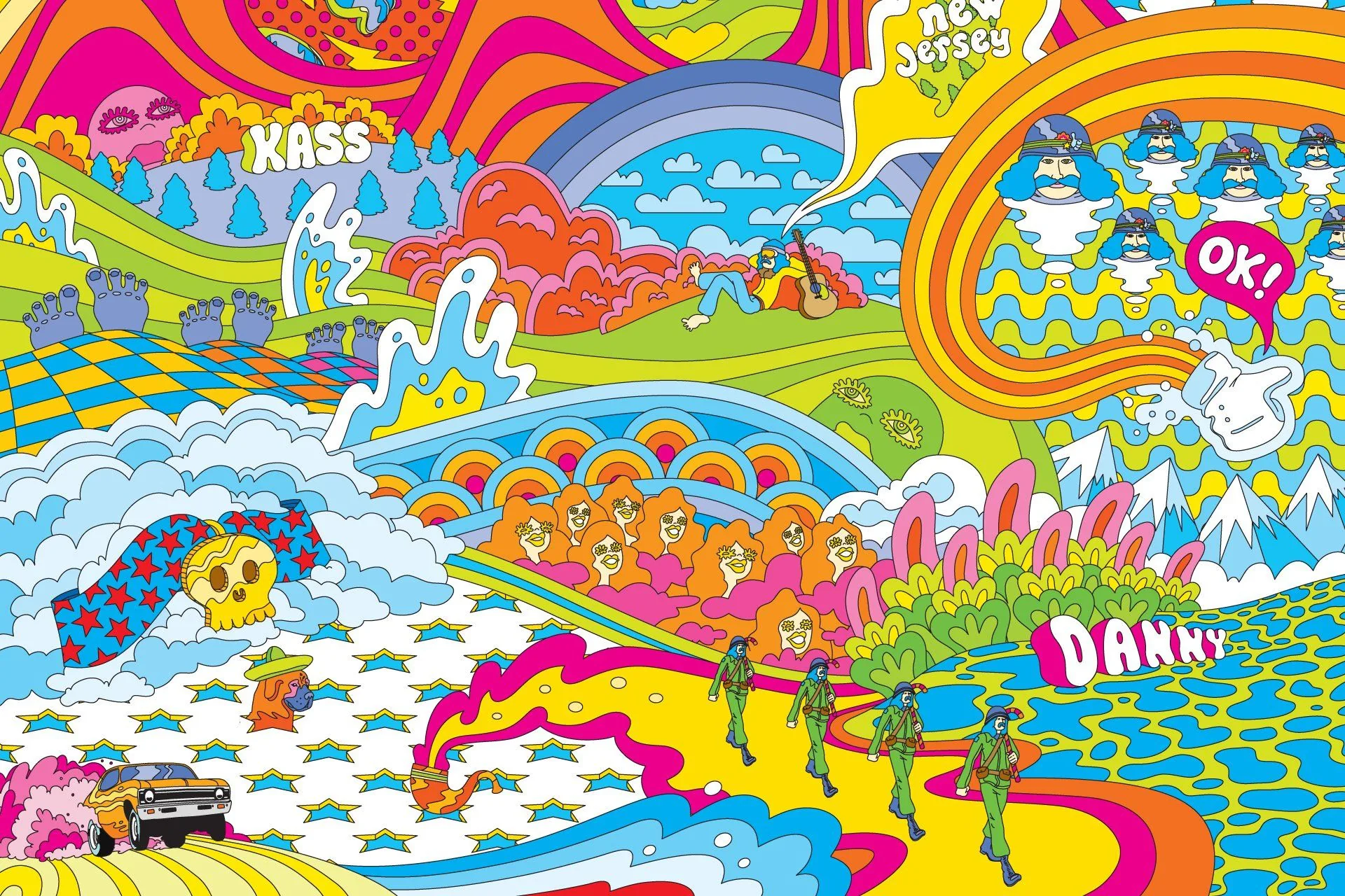 Paesaggio psichedelico hippie colorato, 1920x1280 Full HD+ WUXGA, PC Desktop