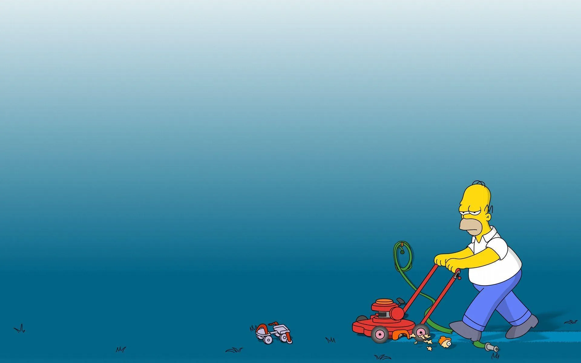Homer Simpson tosaerba sfondo blu, 1920x1200 WUXGA, PC Desktop