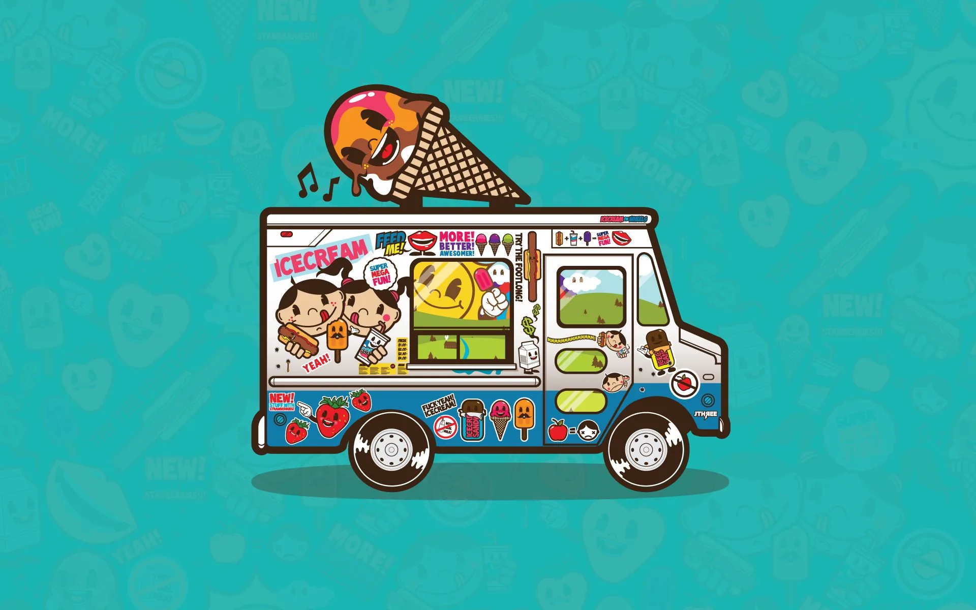 Furgone gelati BAPE con personaggio, A Bathing Ape, 1920x1200 WUXGA, Desktop