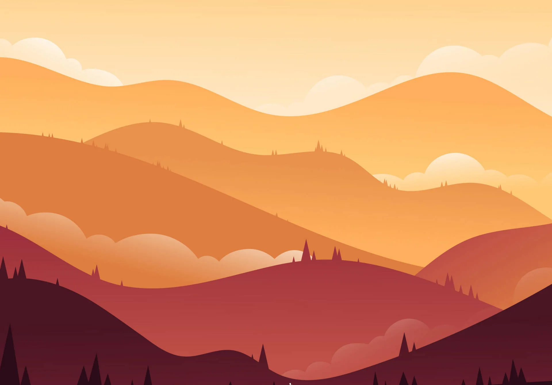 colline astratte tramonto arancione, 1920x1341 Full HD+ WUXGA, iPad mini