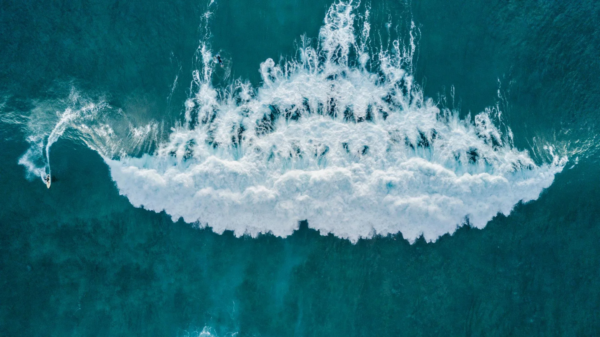 Surfista onda oceano vista aerea, 1920x1080 1080p, PC