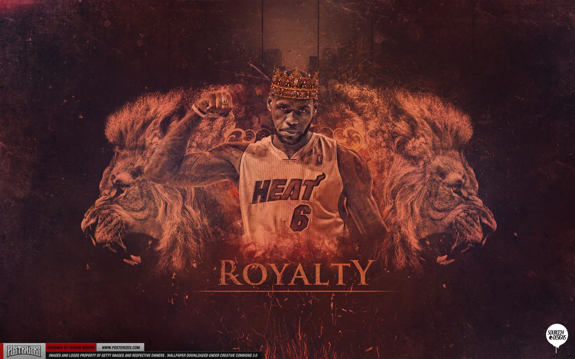 LeBron James con leoni e corona, NBA, 2560x1600 2K+, Desktop