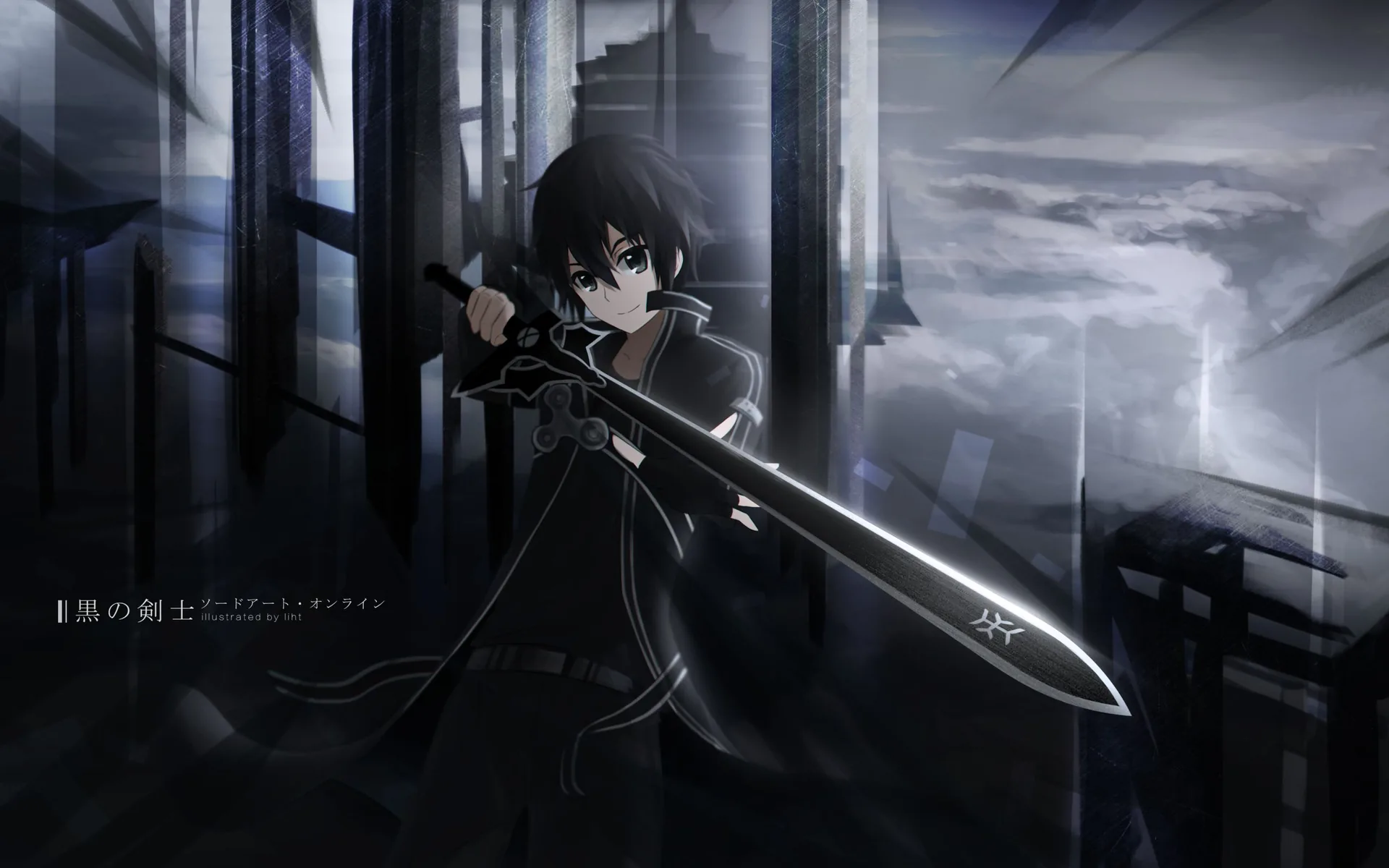 Kirito con spada nera, Kazuto Kirigaya, 2560x1600 2K, Laptop