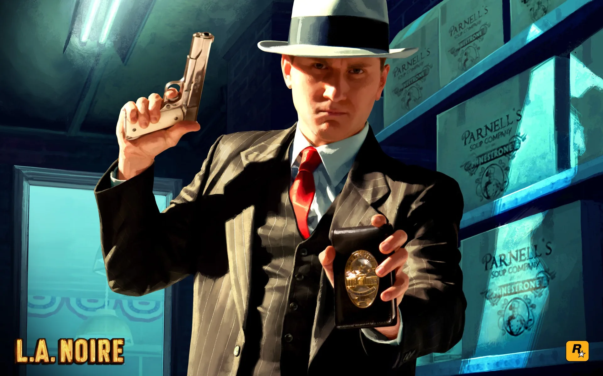 Detective L.A. Noire con pistola, 2560x1600 2K+, Desktop
