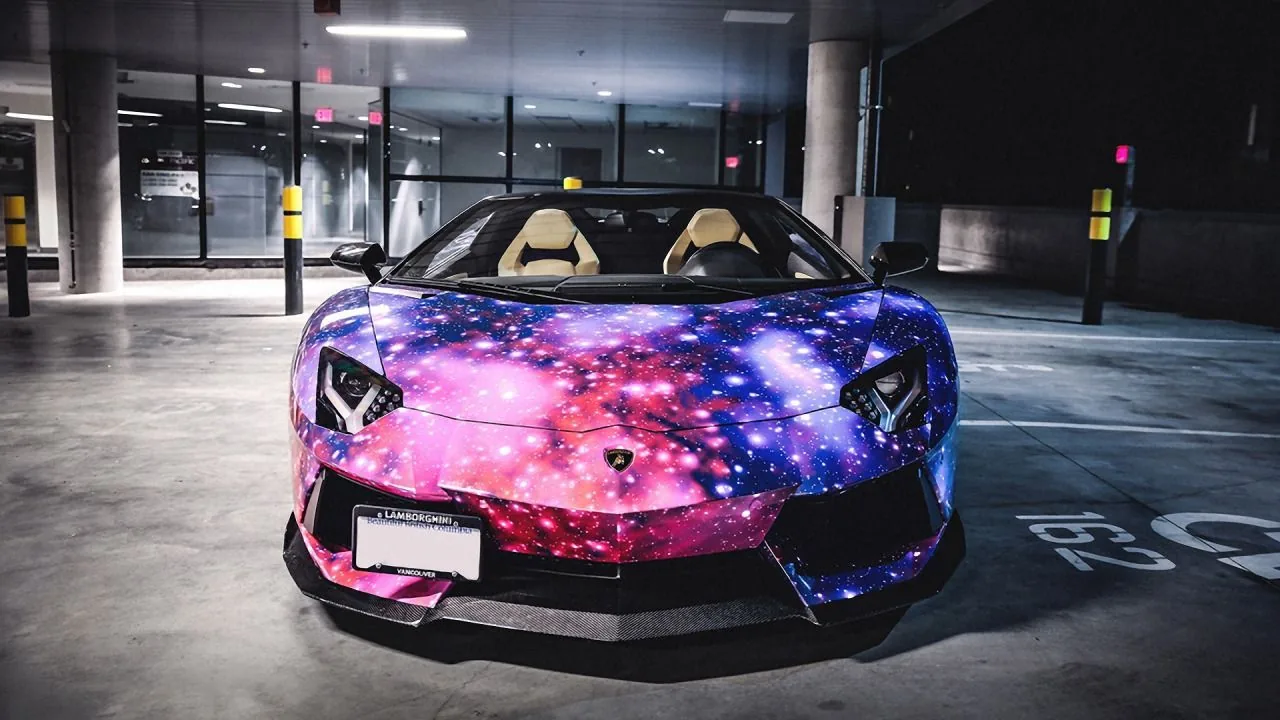 Lamborghini Aventador galassia colorata, V12, 1280x720 HD, PC Desktop