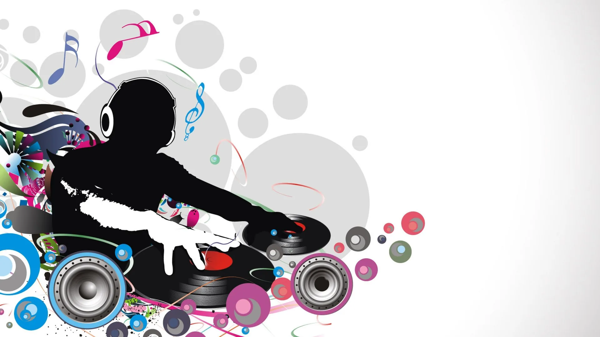 Silhouette DJ con cuffie, 2560x1440 QHD, Laptop