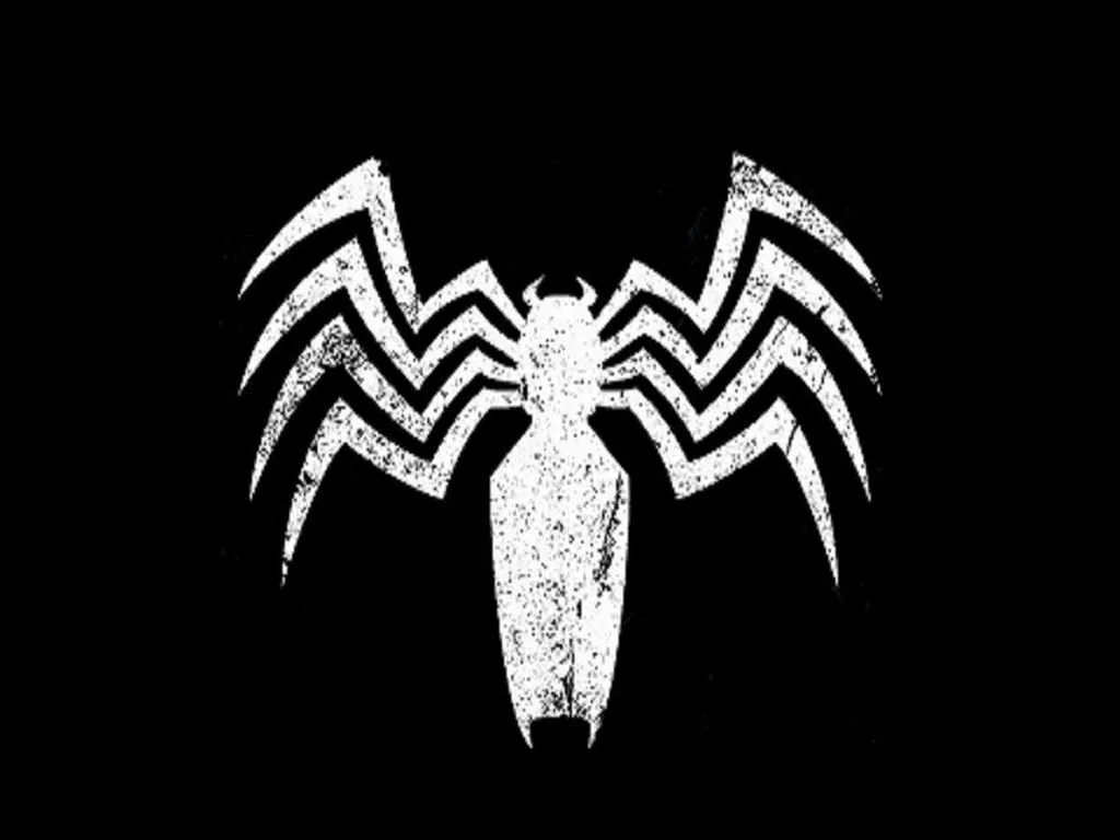Logo Venom ragno bianco nero, Marvel, 1024x768 HD, Desktop