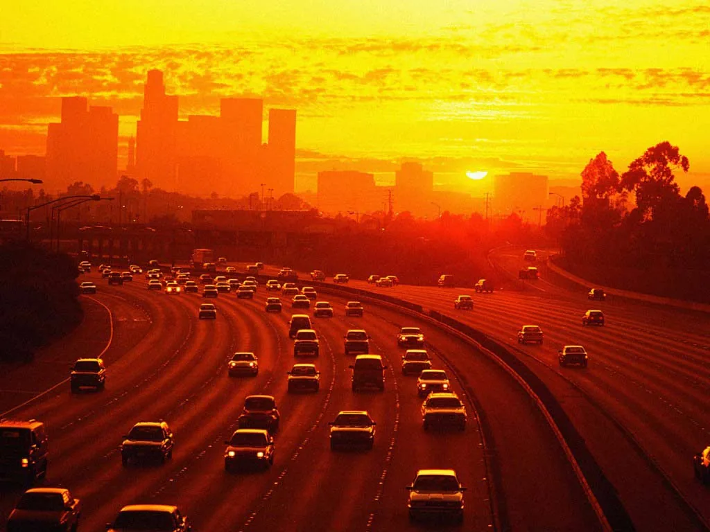 Autostrada Los Angeles al tramonto, Hollywood, 1024x768 HD, Laptop