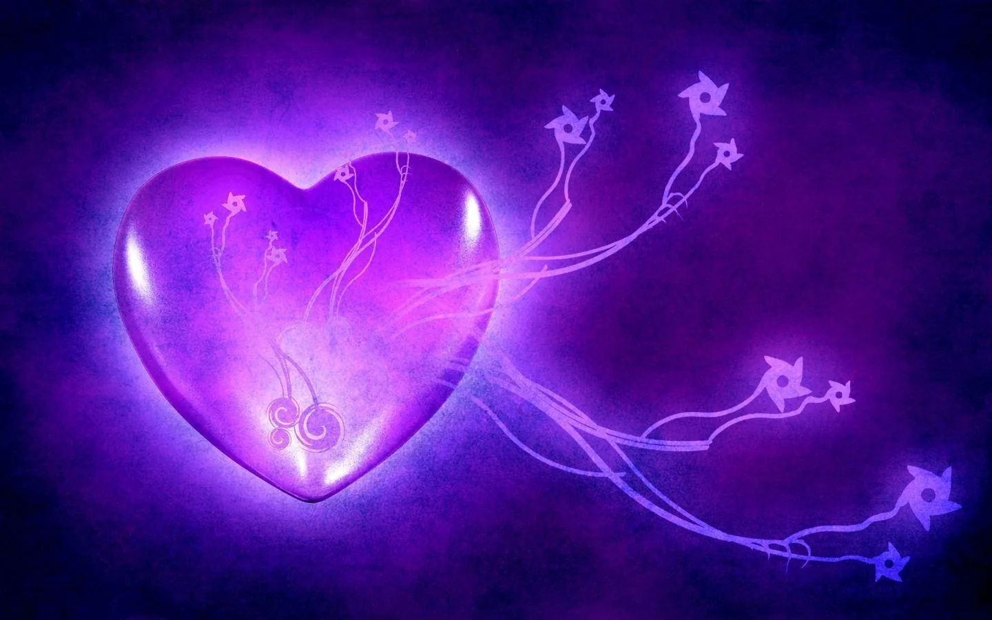 Cuore viola luminoso con stelle, 1440x900 HD, MacBook Air