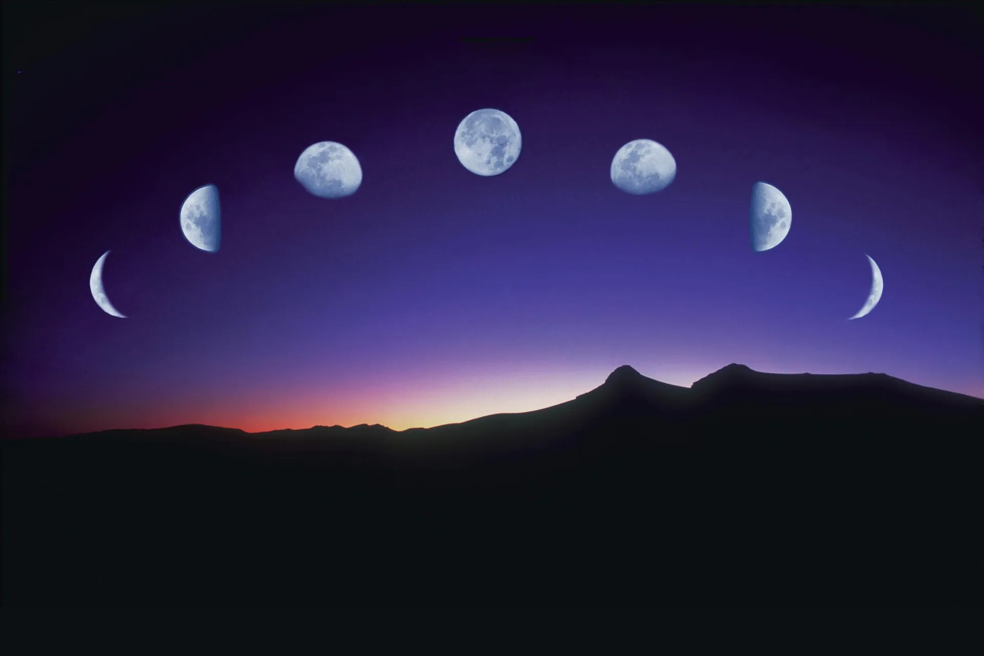 Fasi lunari cielo notturno, 2000x1333 alta risoluzione, Desktop