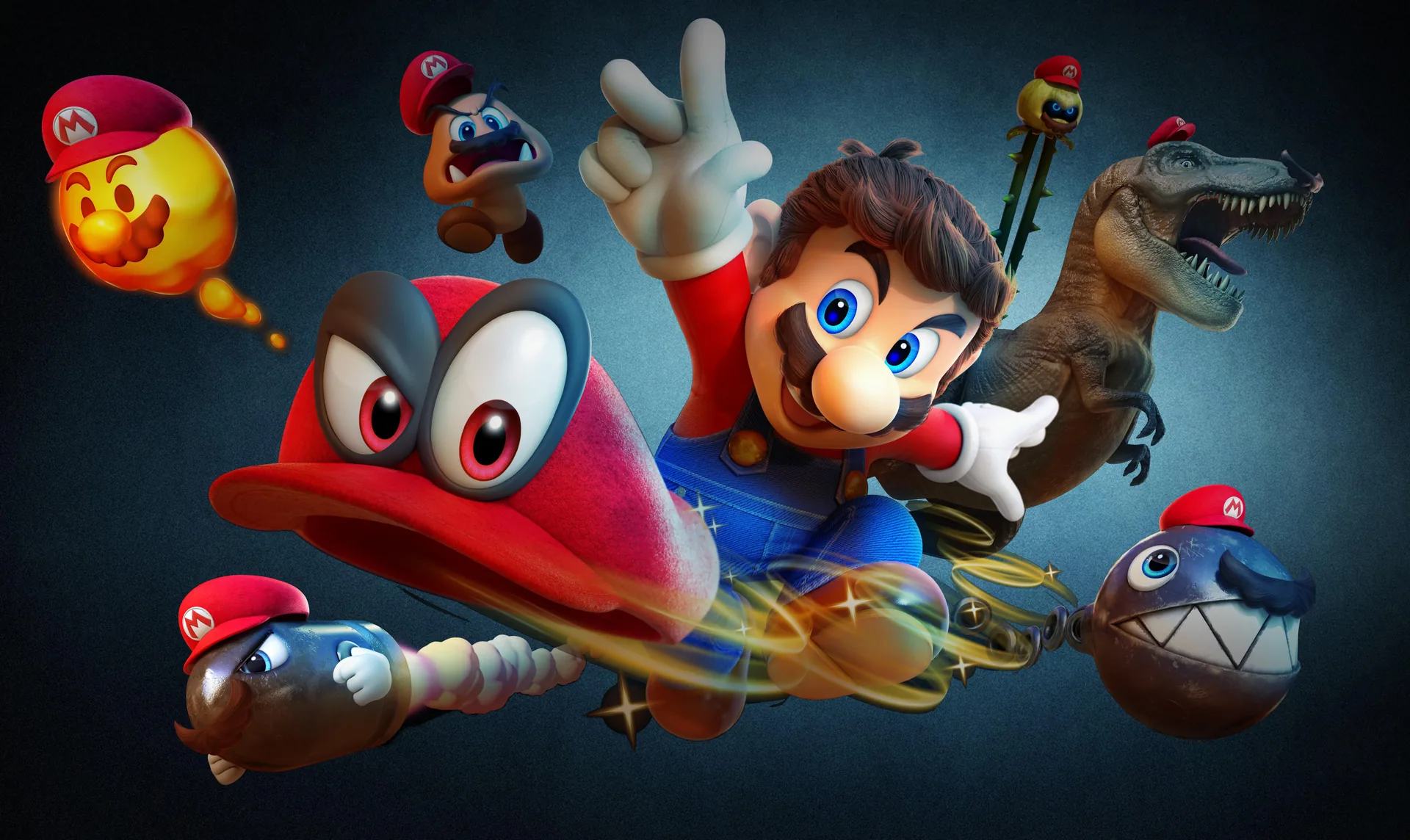Super Mario Odyssey personaggi, 7372x4392 UHD, Monitor 4K
