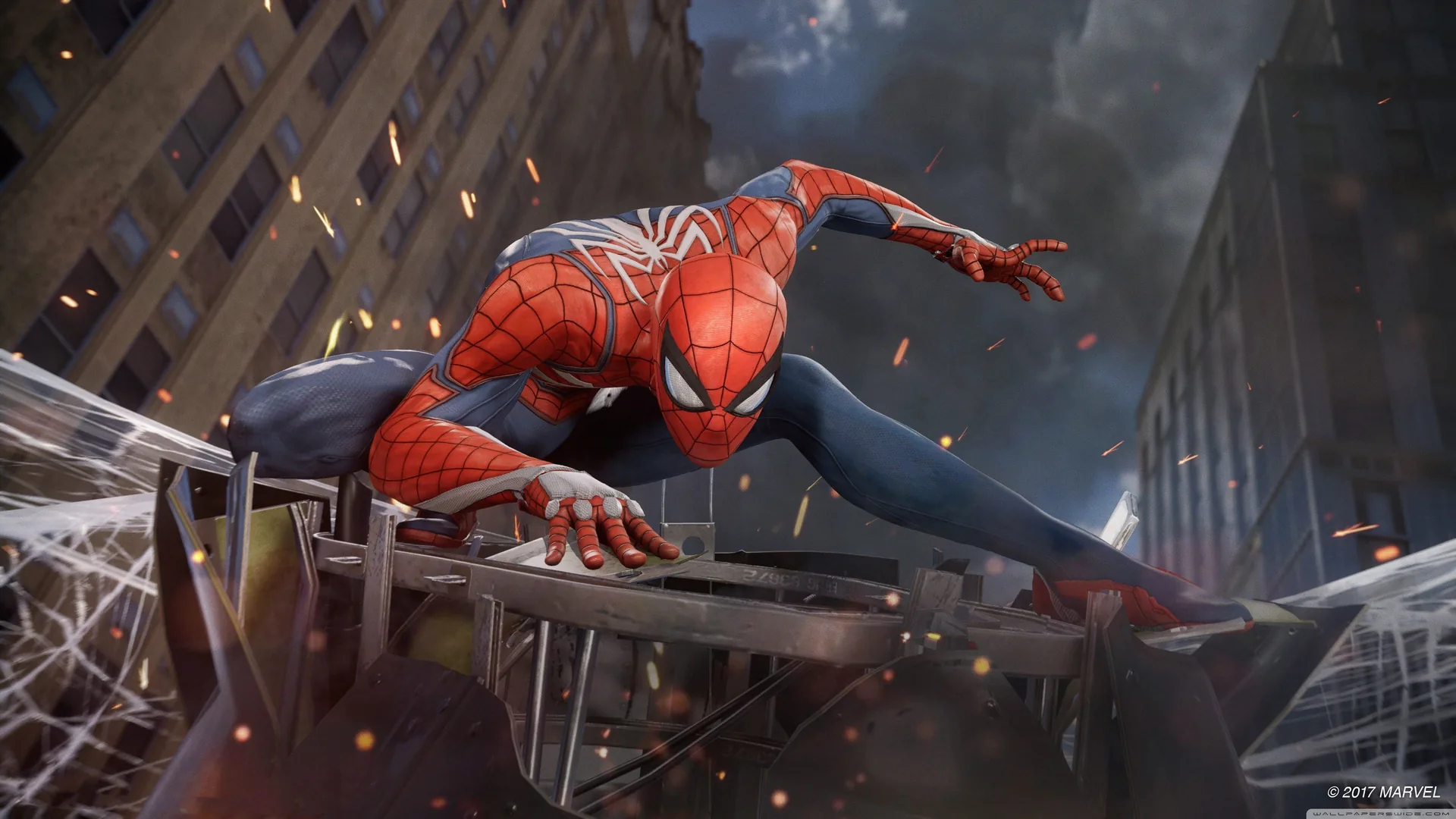 Spider-Man su edificio città, Uomo Ragno, 3840x2160 Ultra HD, 4K TV