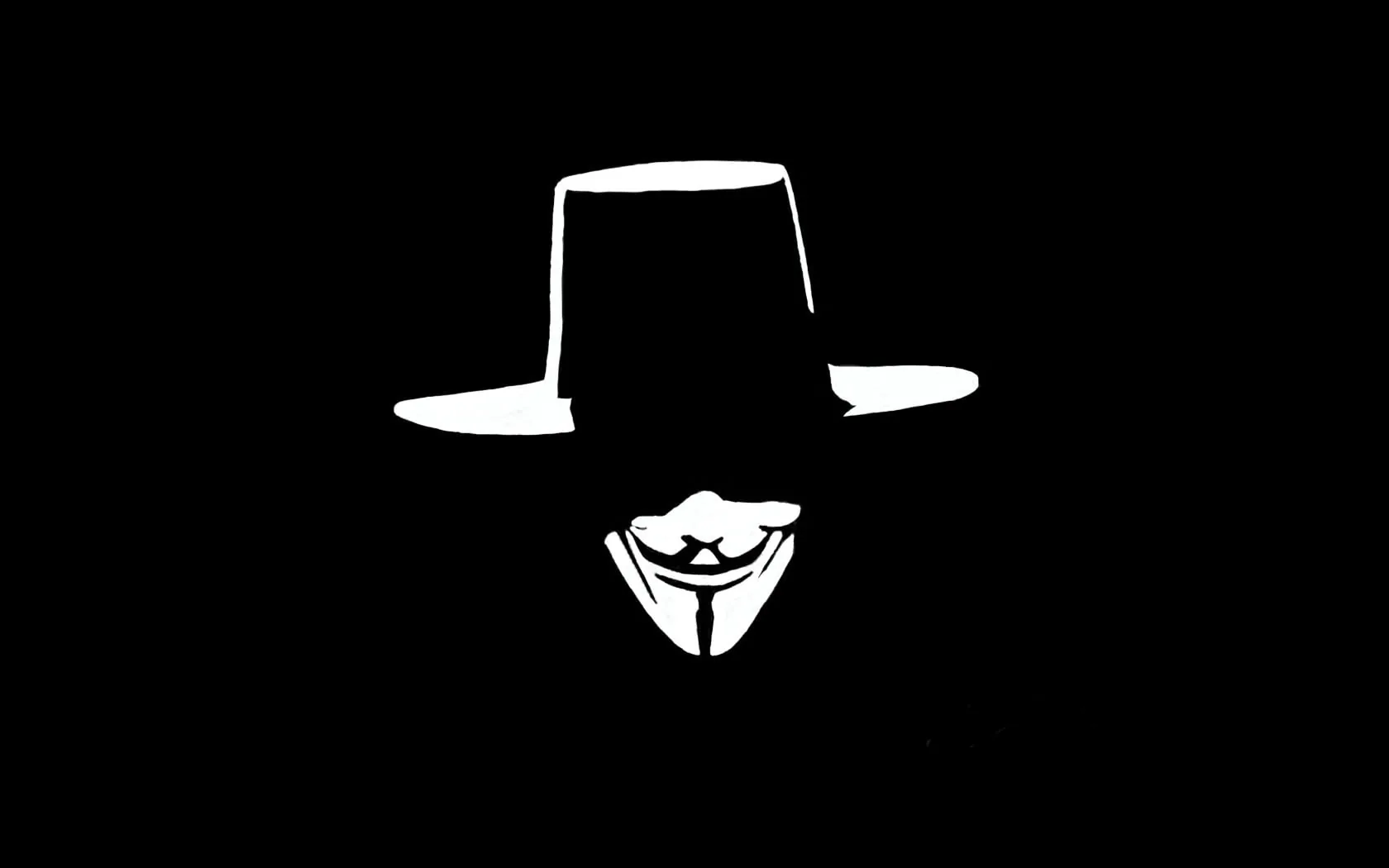Maschera Guy Fawkes bianco nero, 1680x1050 900p, MacBook Air