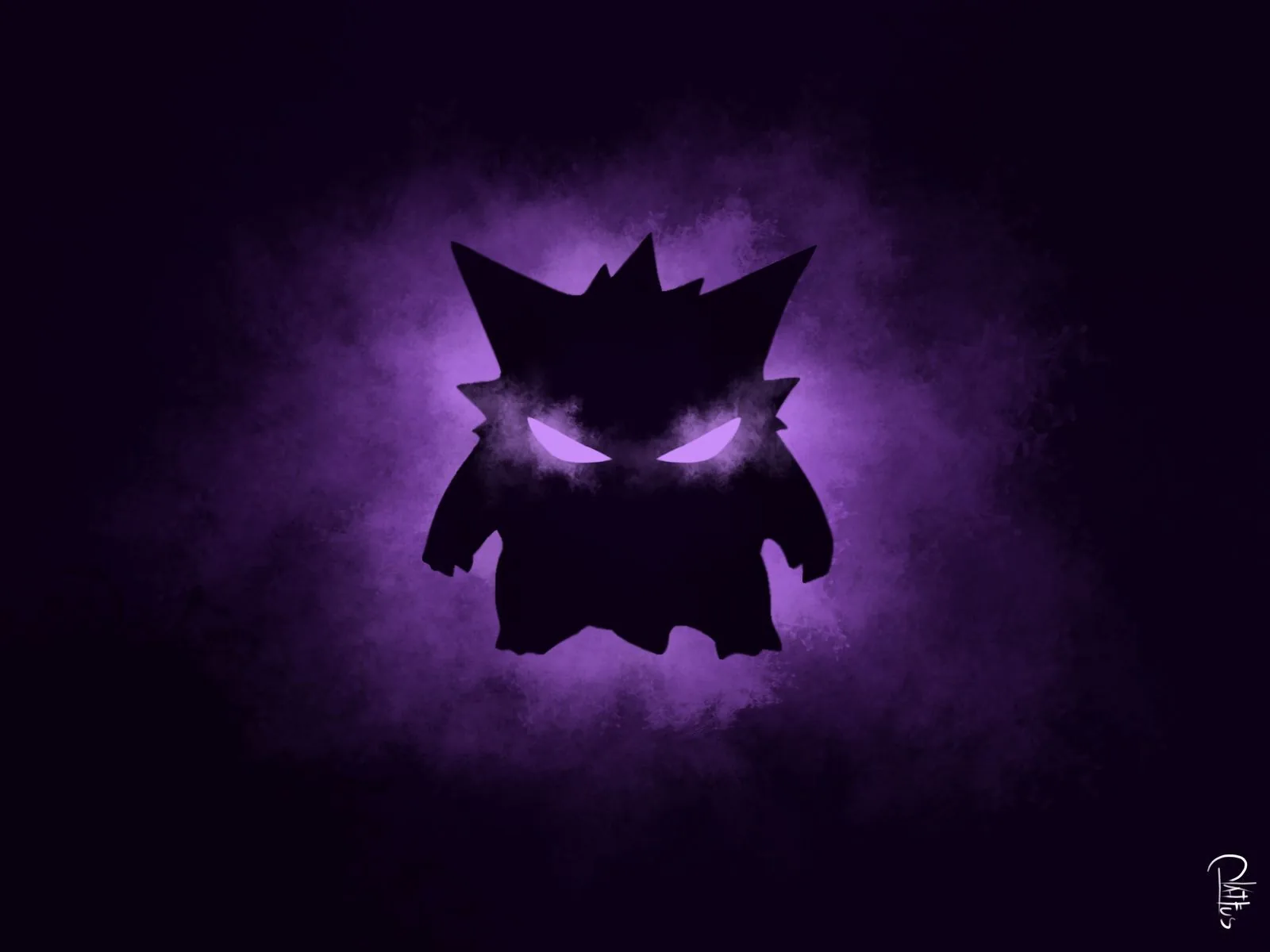 Gengar sagoma viola scuro, 1600x1200 HD, ROG Asus Laptop
