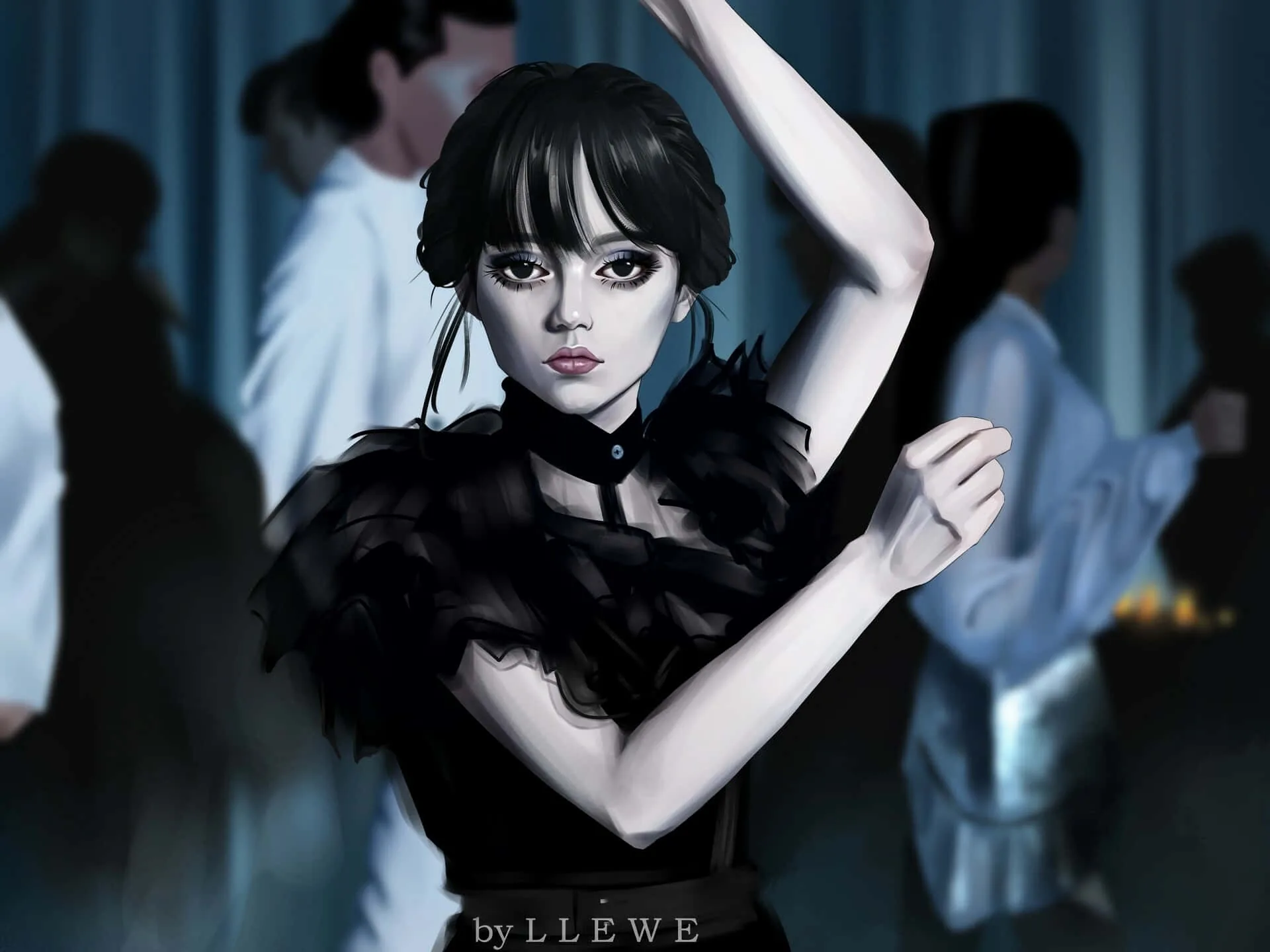 Mercoledì Addams ballo illustrazione, 1920x1440 WUXGA, Laptop
