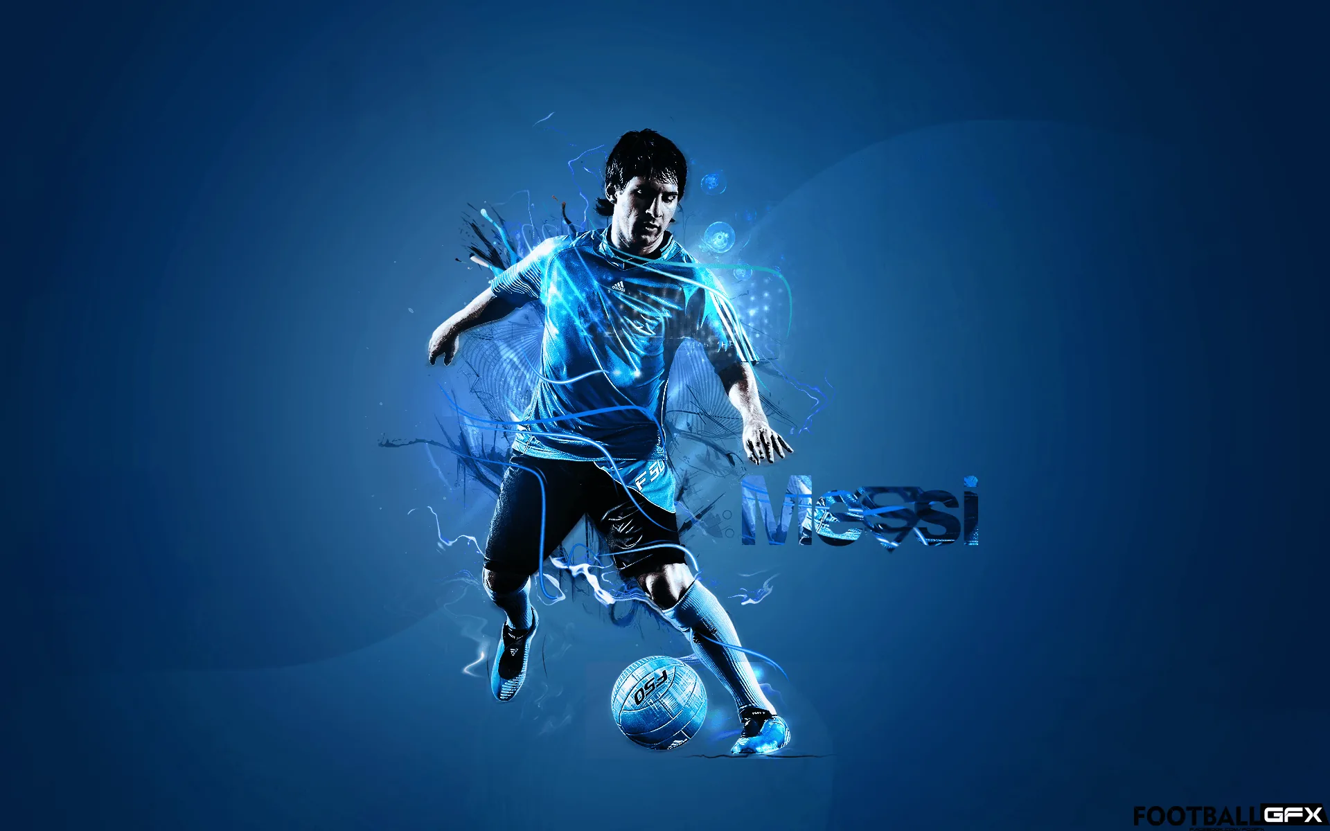 Messi calcio effetto blu, Lionel Messi, 1920x1200 Full HD+ WUXGA, Desktop