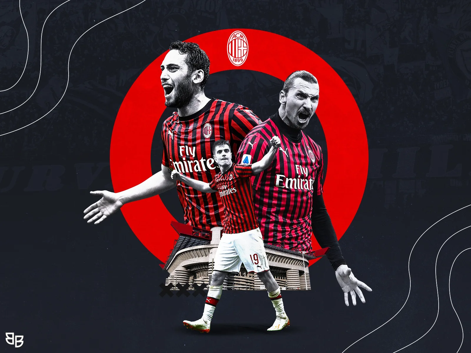 Calciatori AC Milan logo, 1600x1200 900p, PC