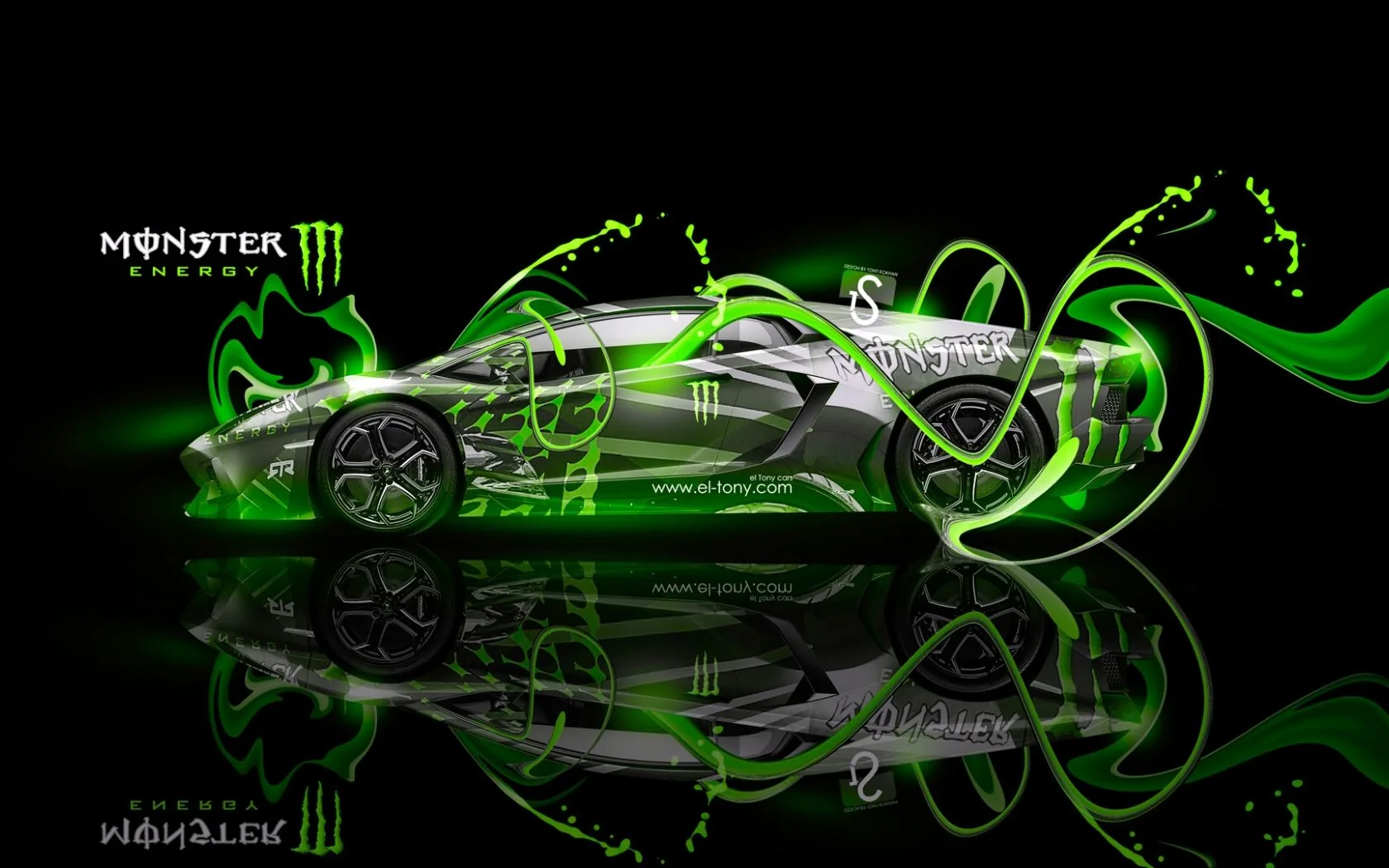 Auto sportiva Monster Energy verde, bevande energetiche, 1680x1050 900p, Desktop