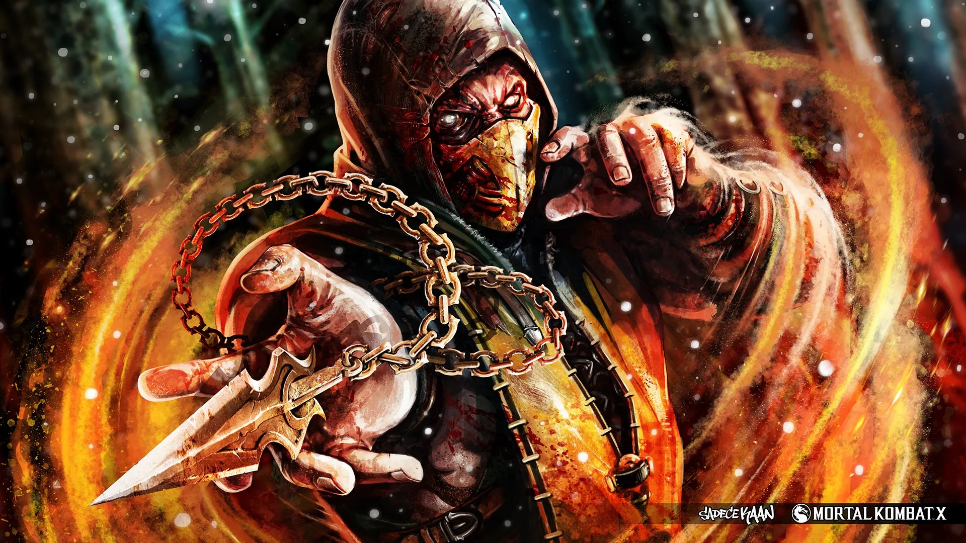 Scorpion Mortal Kombat X, ninja, 1920x1080 Full HD 1080p, Desktop