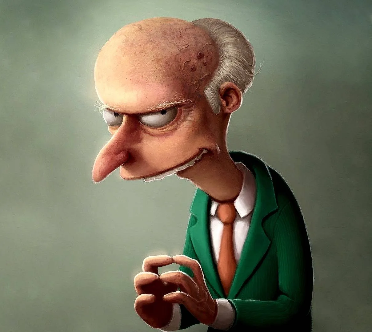 Mr. Burns Simpsons caricatura, 1209x1078 HD, Laptop