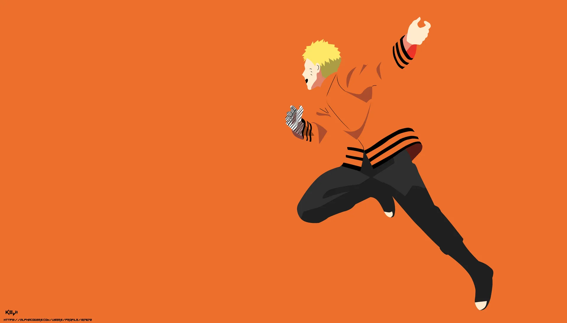 Naruto Hokage minimalista arancione, ninja, 5136x2925 4K Ultra HD, Monitor 4K