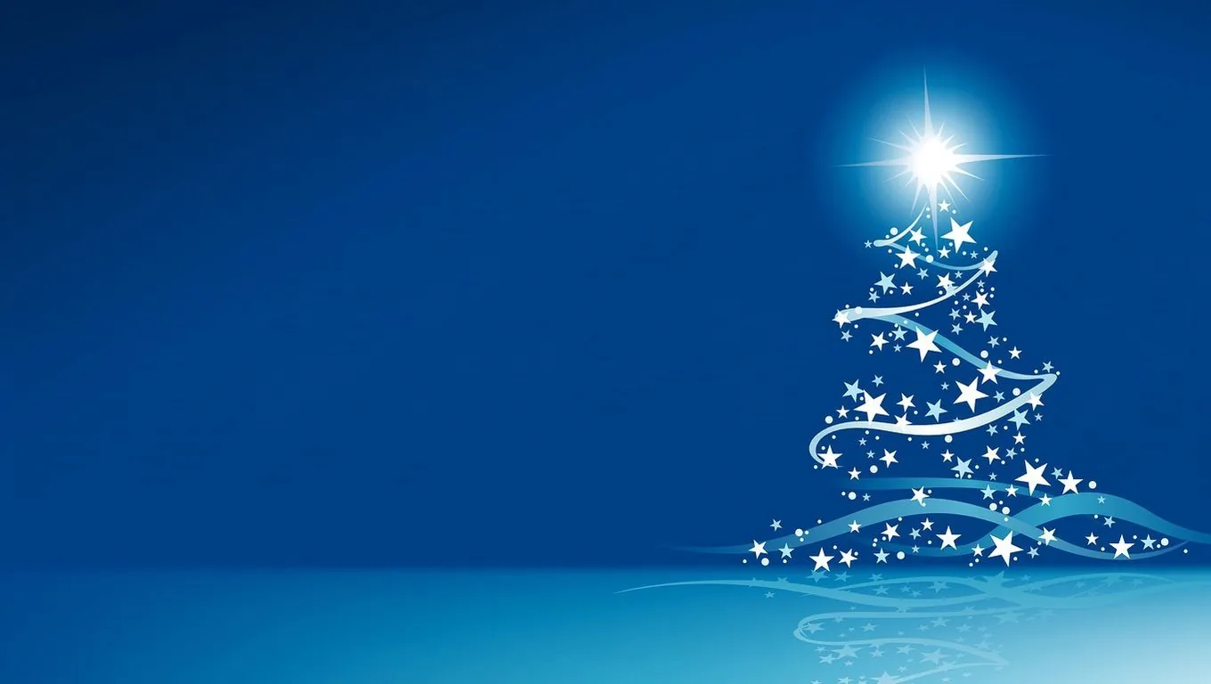 Albero di Natale blu stelle, 1360x768 720p, PC
