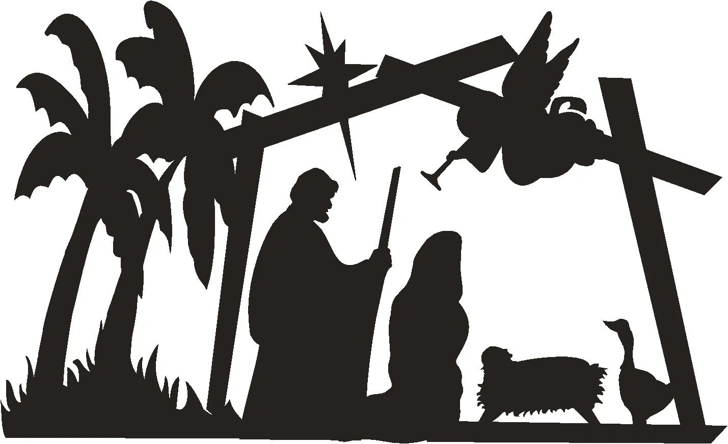 Silhouette Natività nera, 1429x873 HD, Desktop
