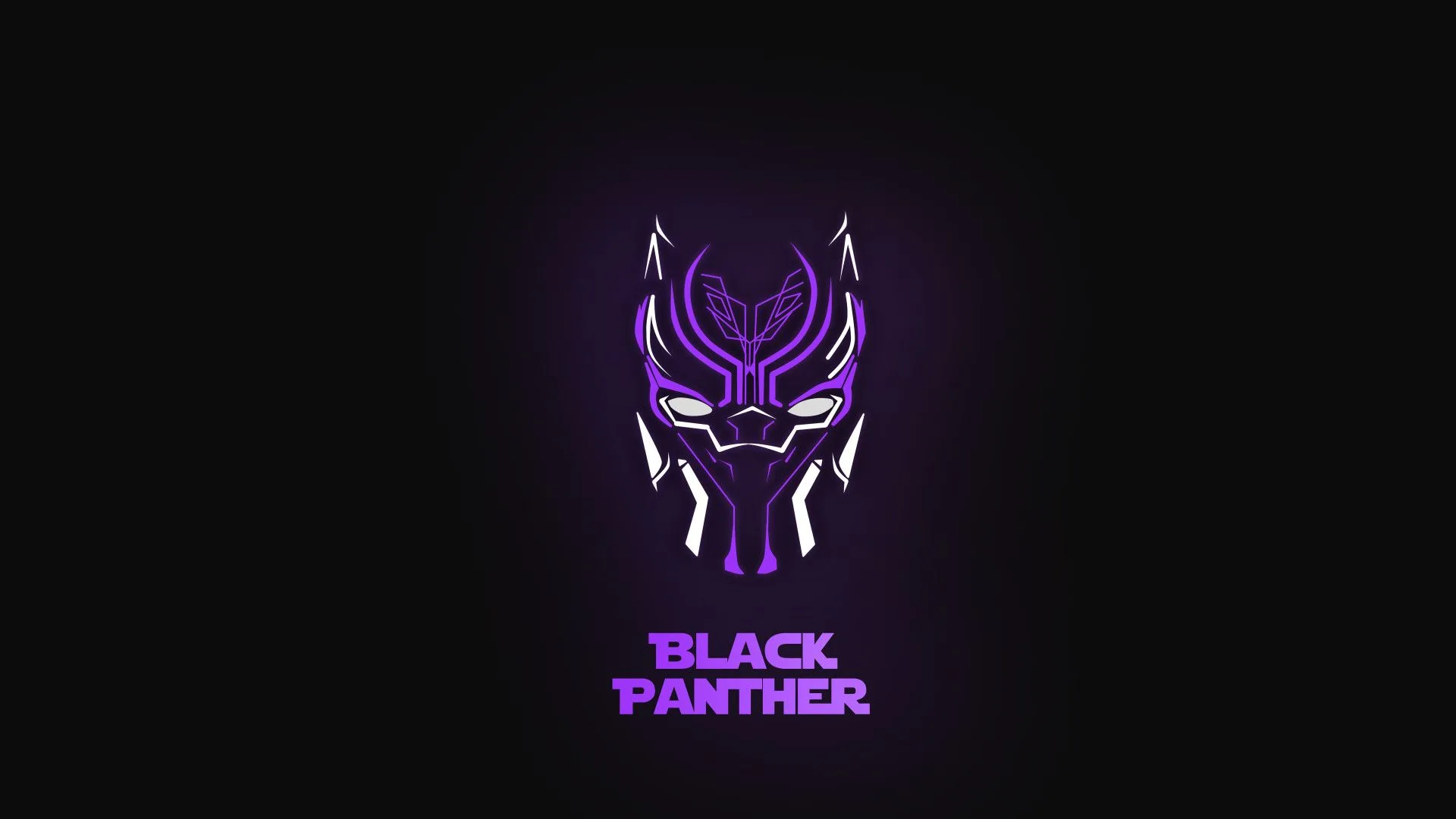 Black Panther maschera neon viola, 1920x1080 Full HD, Laptop