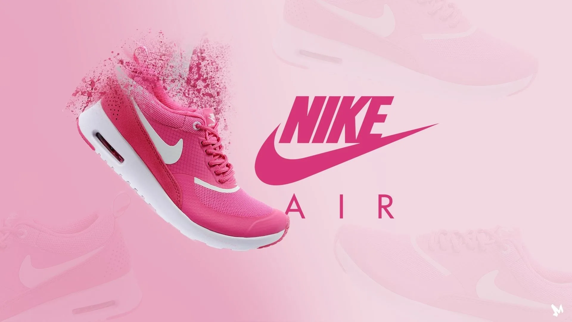 Nike Air scarpa rosa, swoosh, 1920x1080 Full HD, Laptop