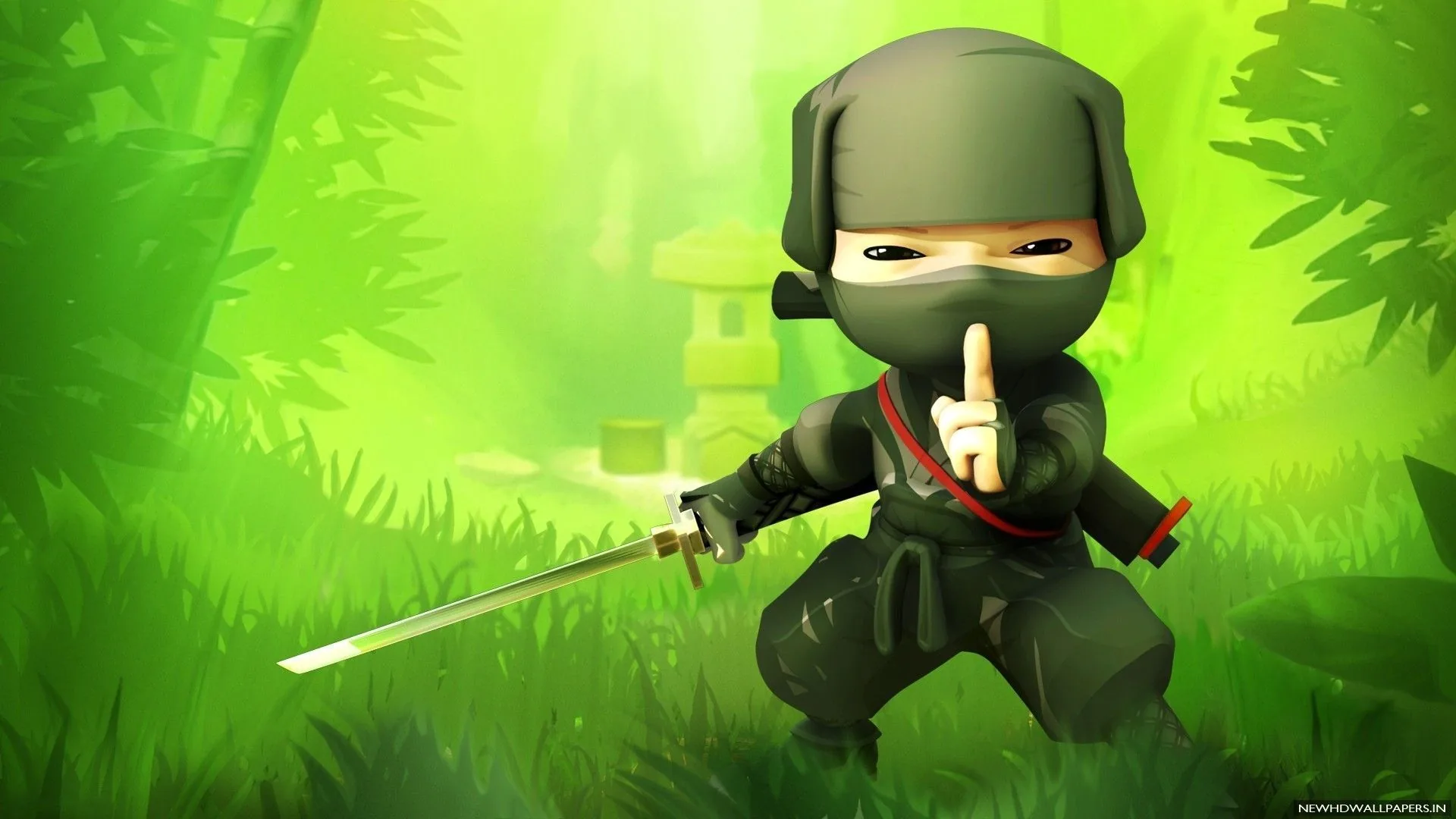 Ninja cartoon con spada, 1920x1080 Full HD 1080p, Desktop