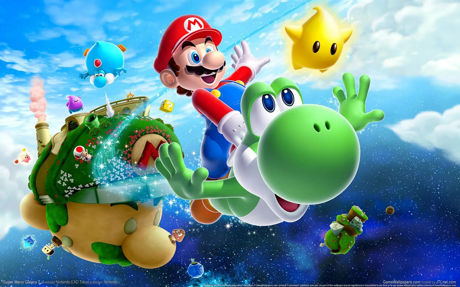 Mario e Yoshi Super Mario Galaxy, Nintendo, 1600x1000 HD Ready, Desktop