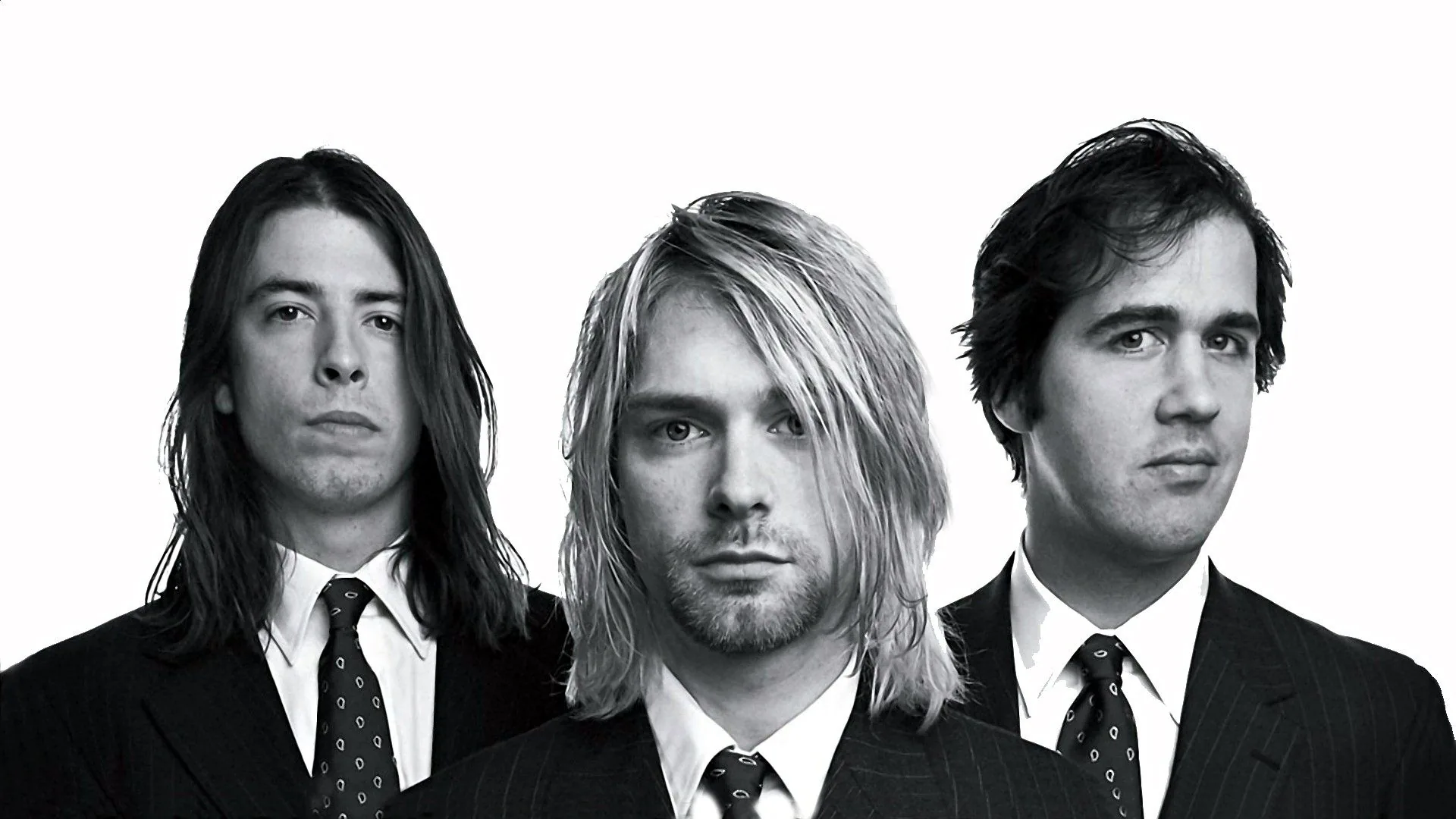 Nirvana banda ritratto bianco nero, Kurt Cobain, 1920x1080 Full HD, Laptop