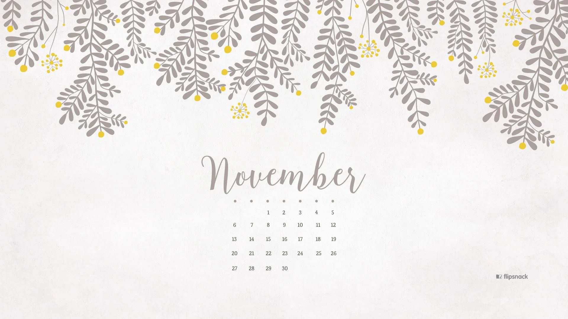 Calendario novembre foglie grigie, 1920x1079 Full HD, Desktop