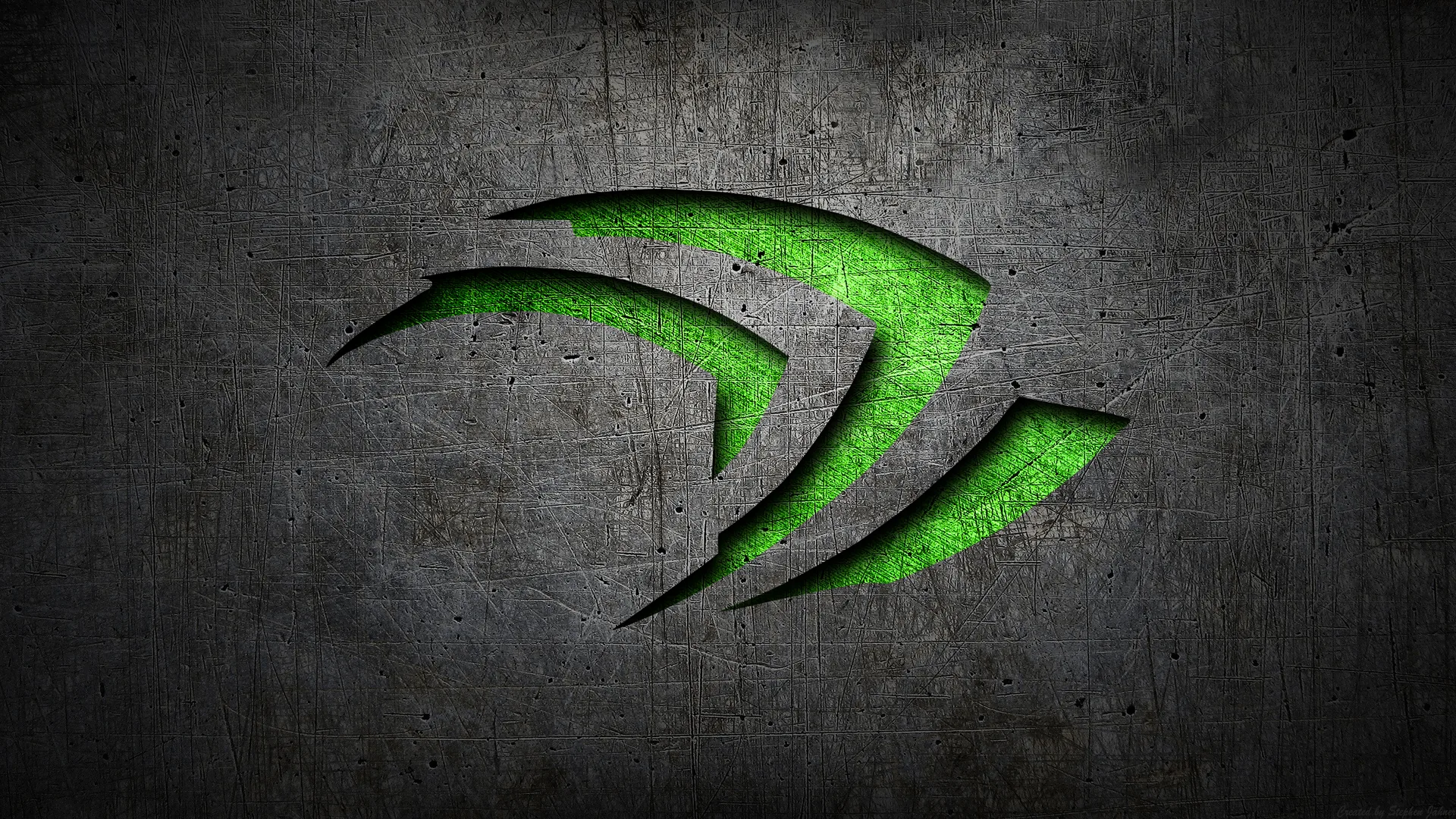 Logo Nvidia verde su cemento, 3840x2160 4K, Monitor 4K