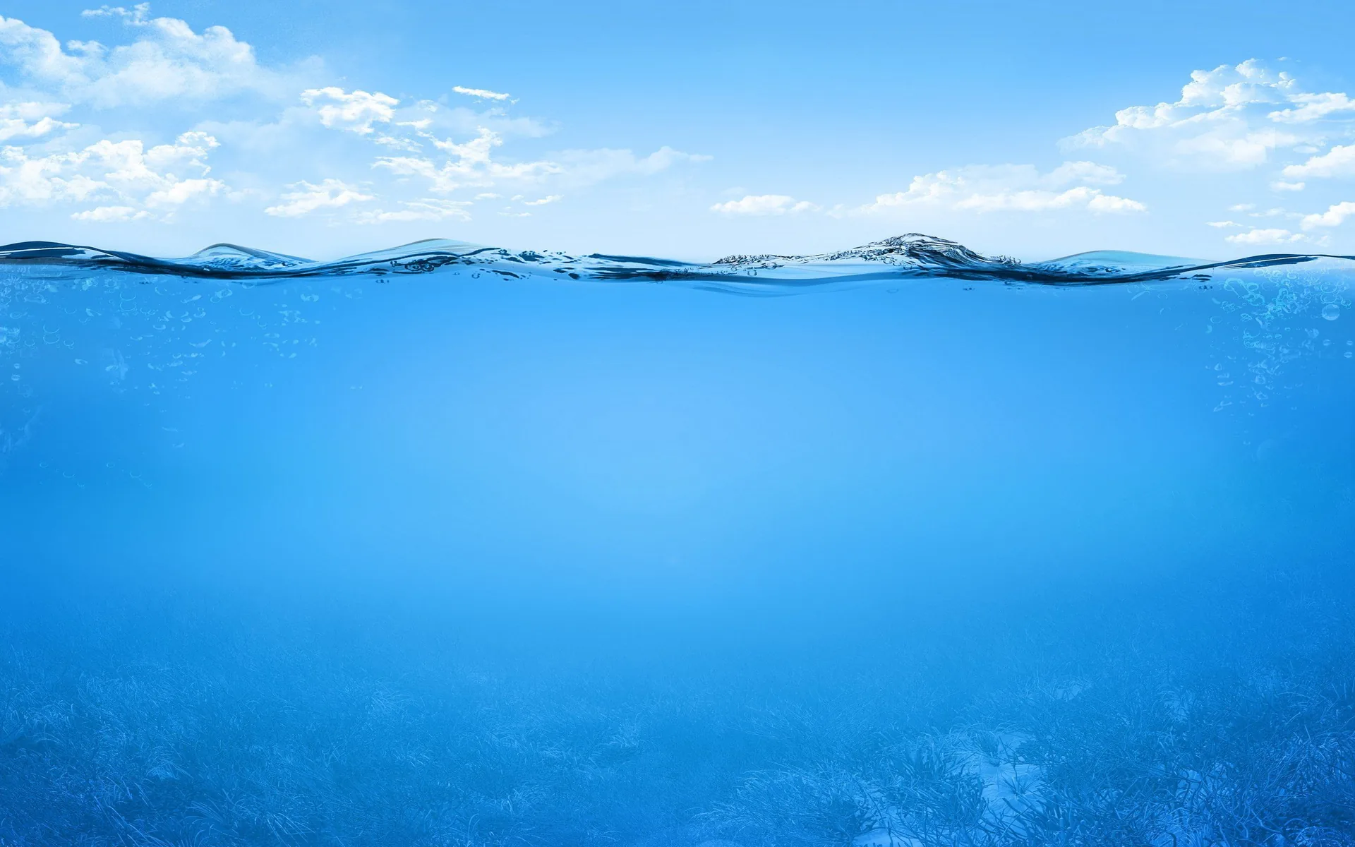 Superficie oceano blu con cielo, 2560x1600 WQXGA, PC