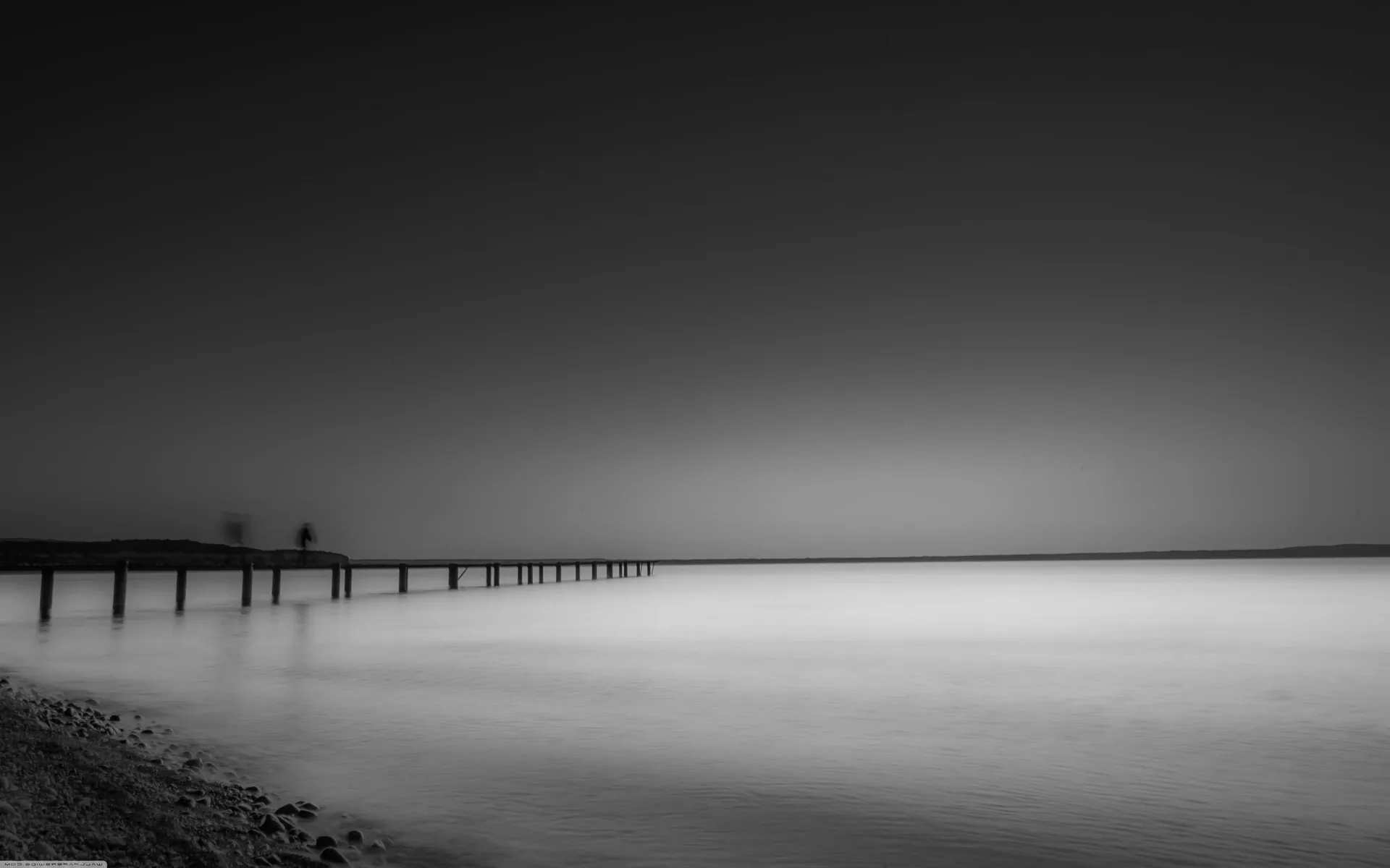 molo bianco e nero malinconico, 5120x3200 4K, Desktop 4K