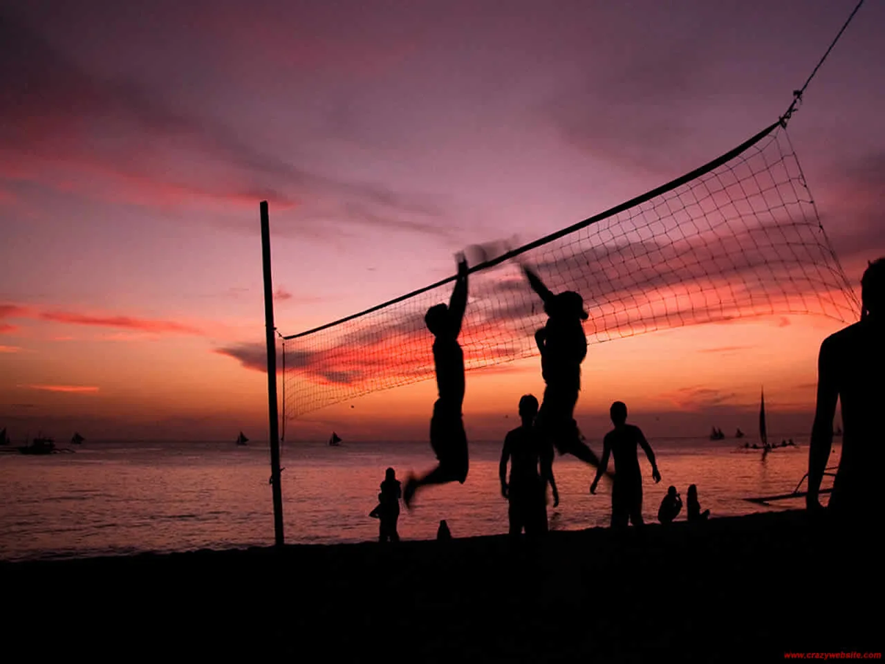 Pallavolo spiaggia tramonto silhouette, 1280x960 HD, PC Desktop