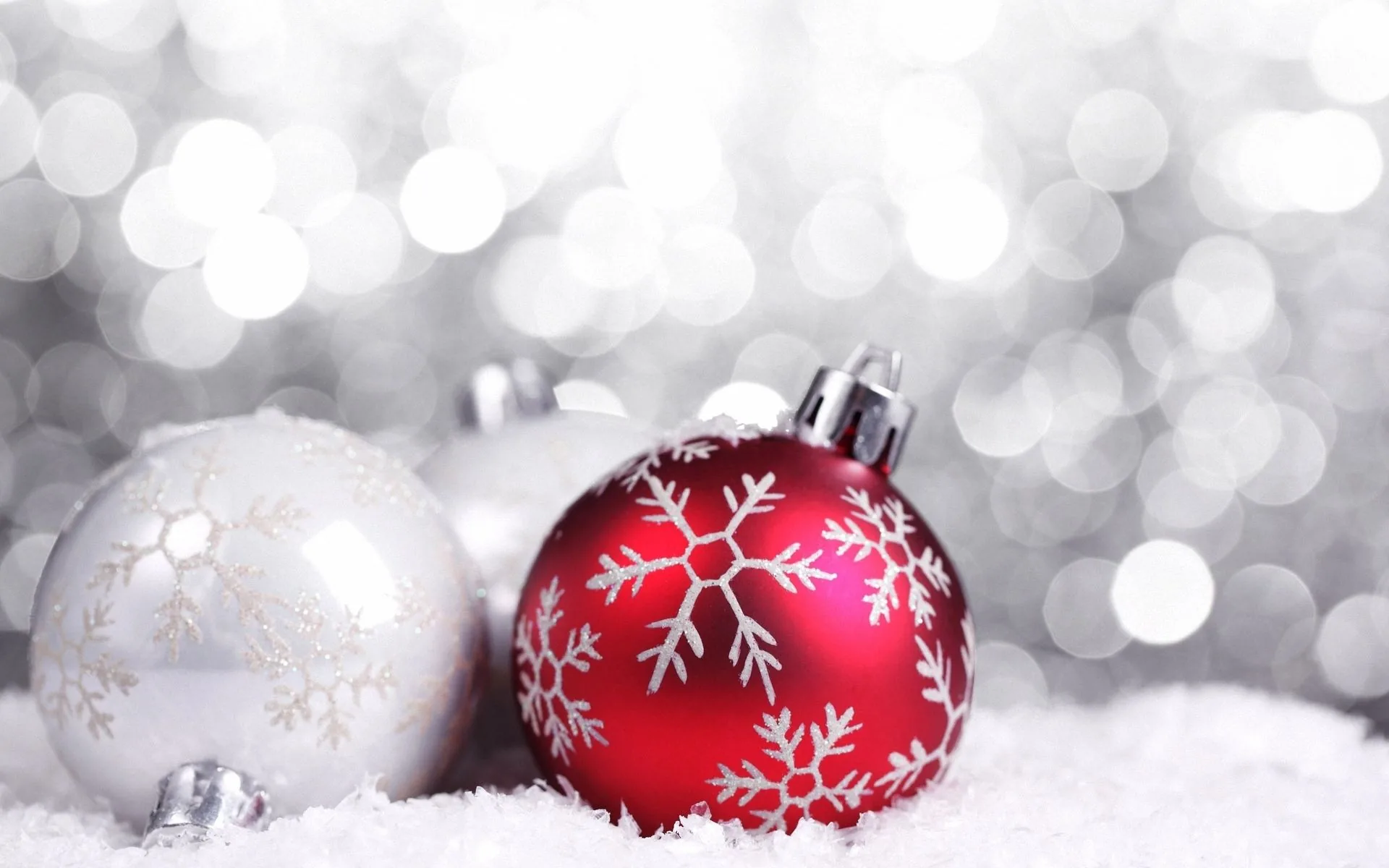 Palline di Natale rosse e argento, 1920x1200 Full HD+ WUXGA, Desktop