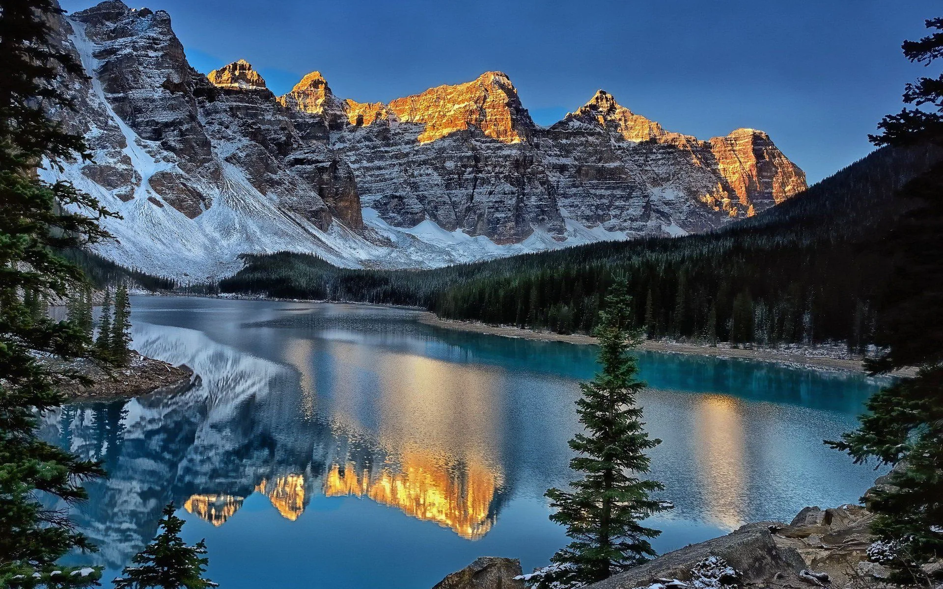 Lago Moraine, montagne innevate, 1920x1200 Full HD+ WUXGA, PC