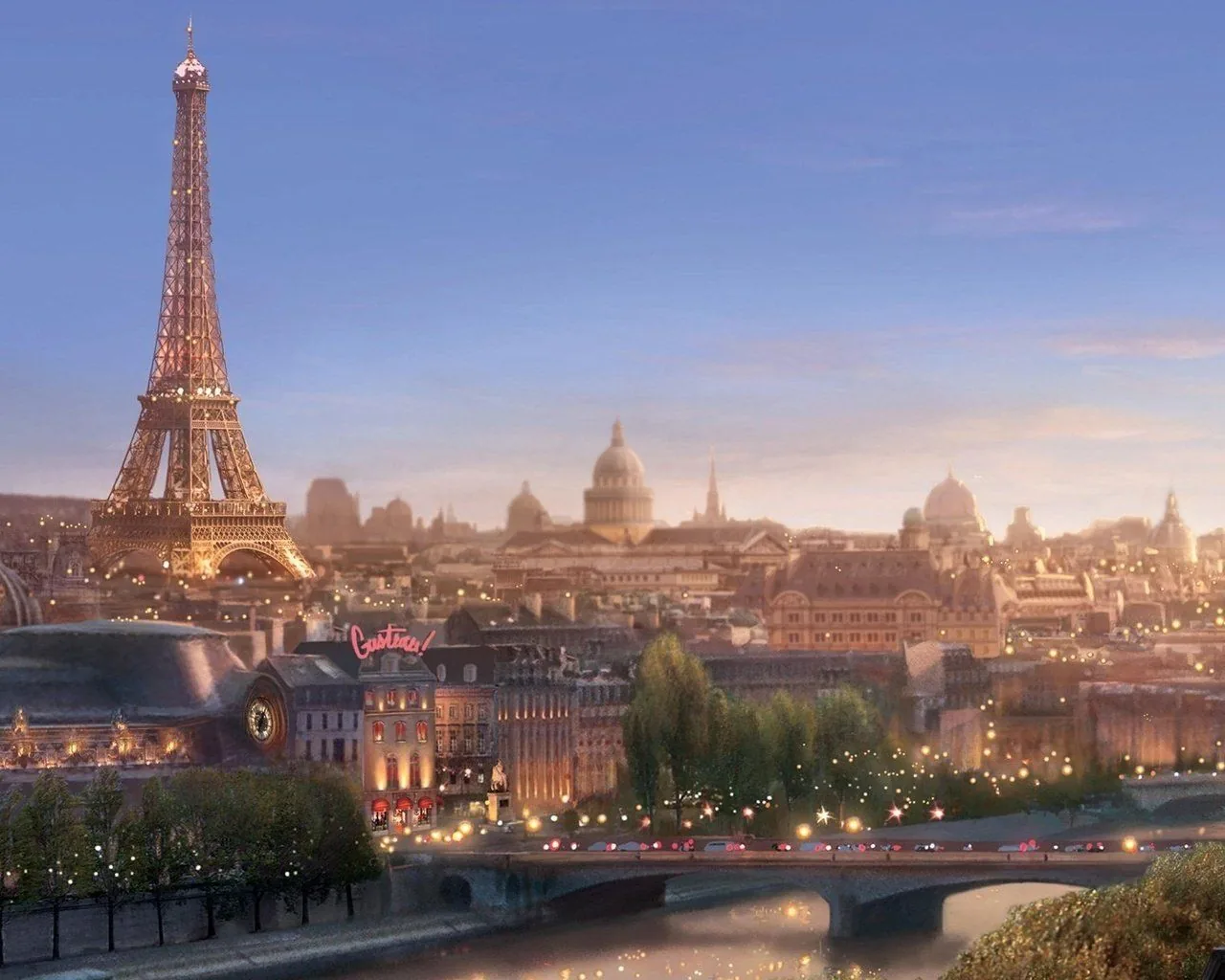 Torre Eiffel e skyline Parigi, monumento, 1280x1024 HD, Desktop