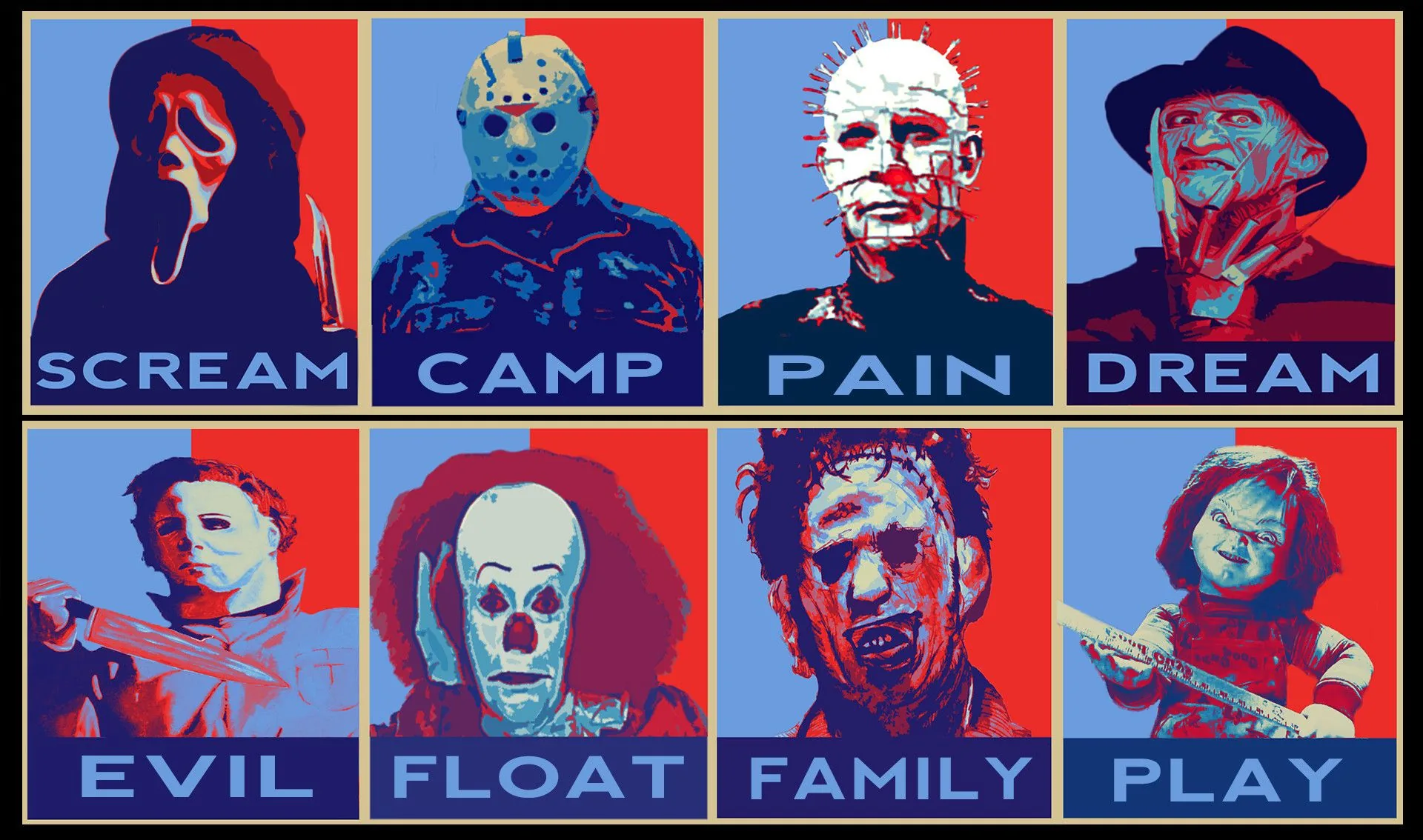 Icone horror stile pop art, 1920x1134 Full HD, Laptop