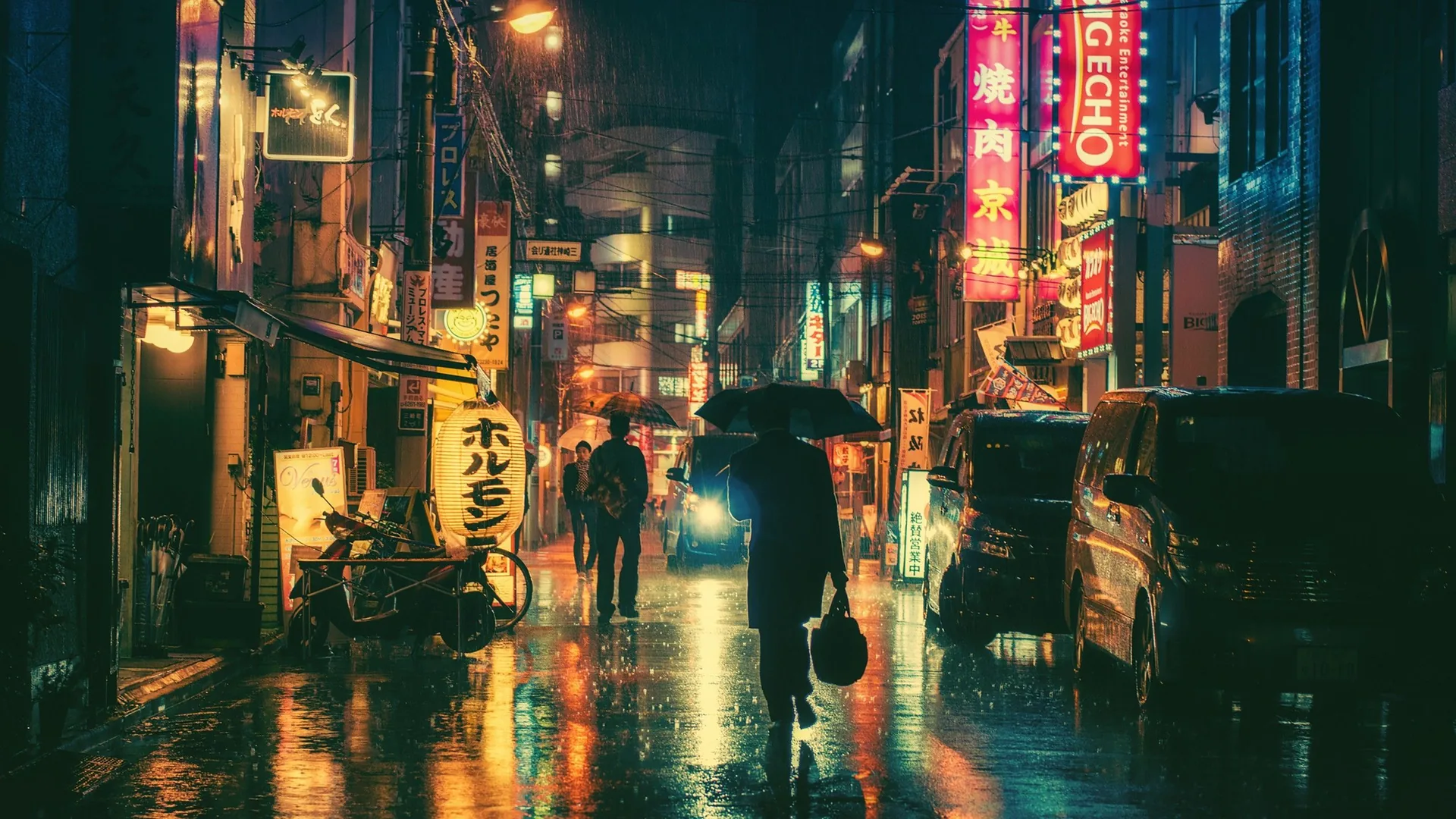 Vicolo giapponese notturno pioggia, 2560x1440 2K QHD, PC