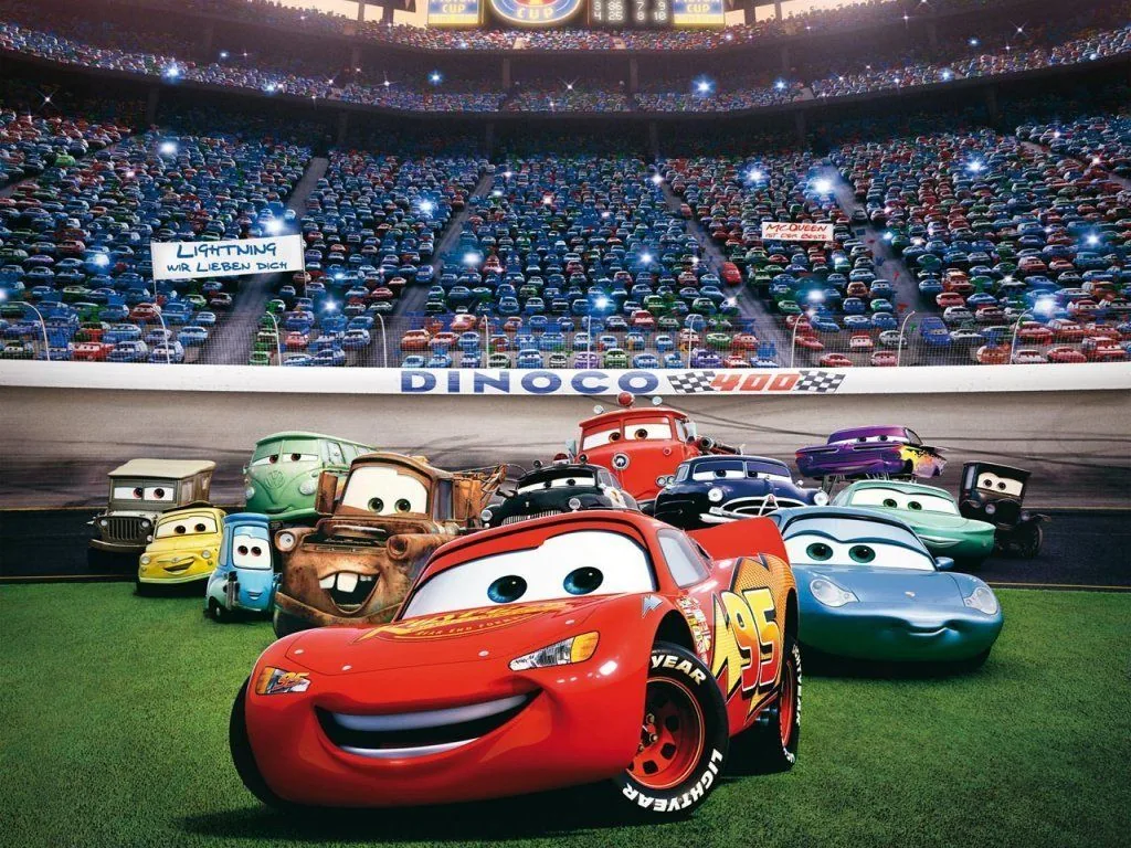 Personaggi Cars Pixar allo stadio, 1024x768 HD, Desktop