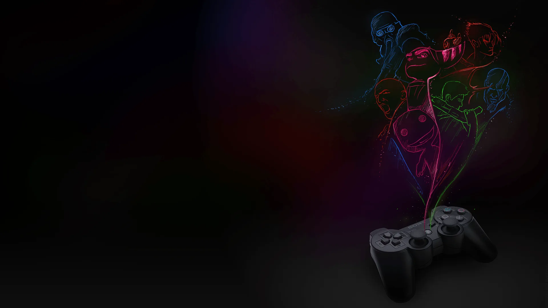 Controller PS3 con teschi rose, 1920x1080 Full HD, Laptop