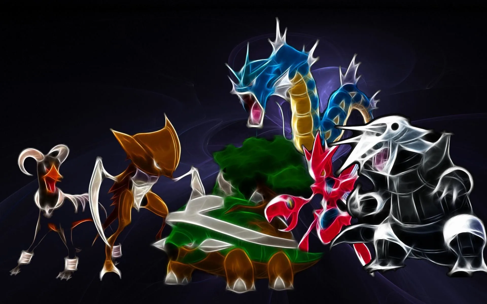 Pokémon cromatici stile fractal, 1920x1200 WUXGA, Laptop
