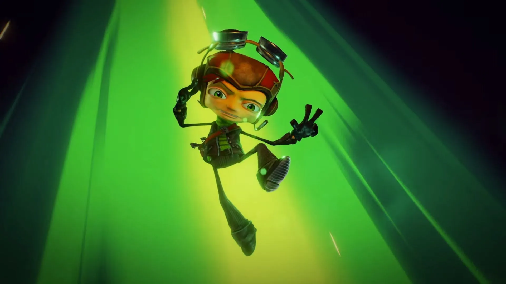 Personaggio Psychonauts tunnel verde, 1920x1080 1080p, PC